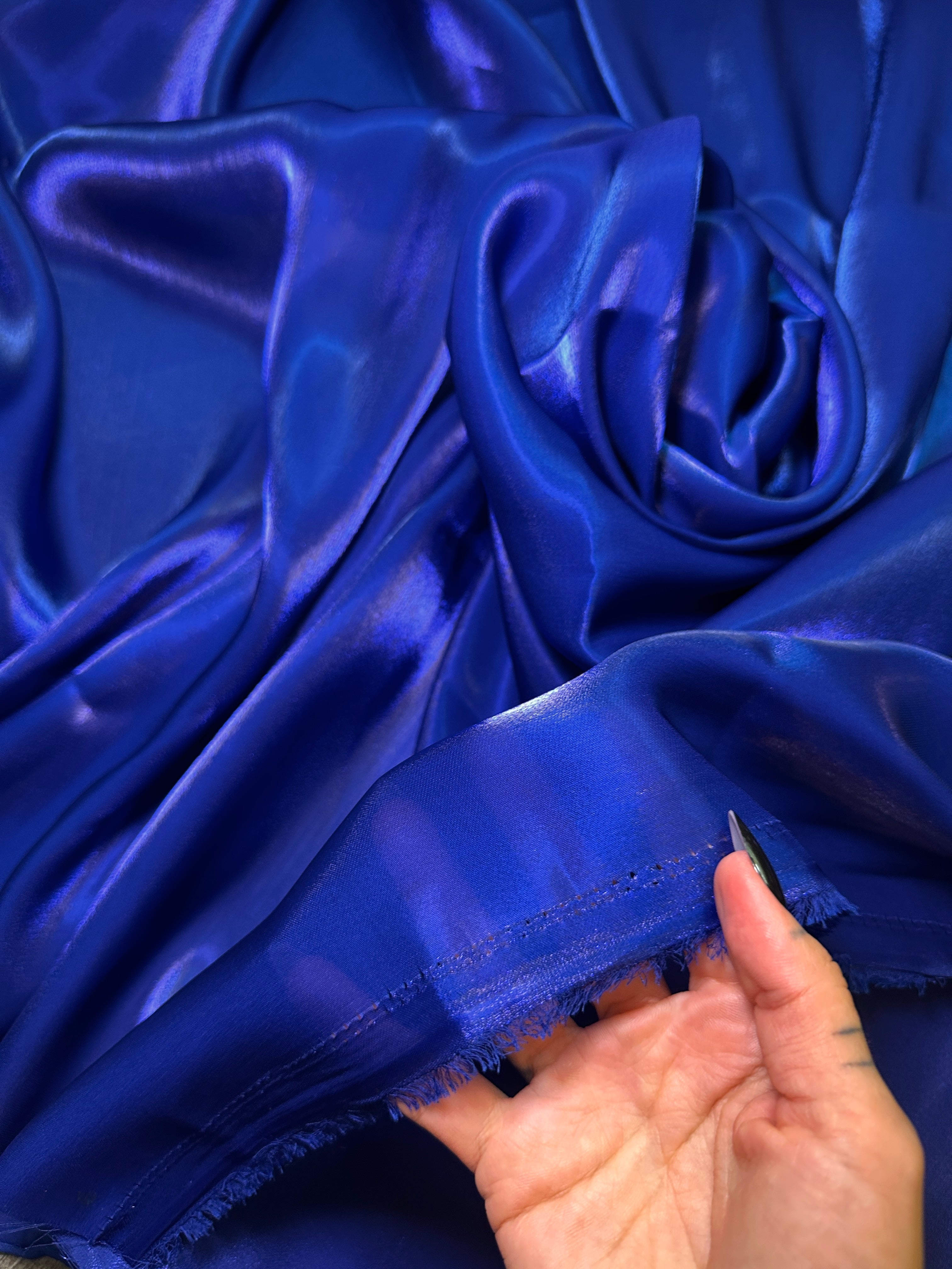Royal Blue Water Liquid Shimmery Chiffon, Fabric Store, Sewing Store, Cheap Fabric Store, Kiki Textiles, Textile by the Yard