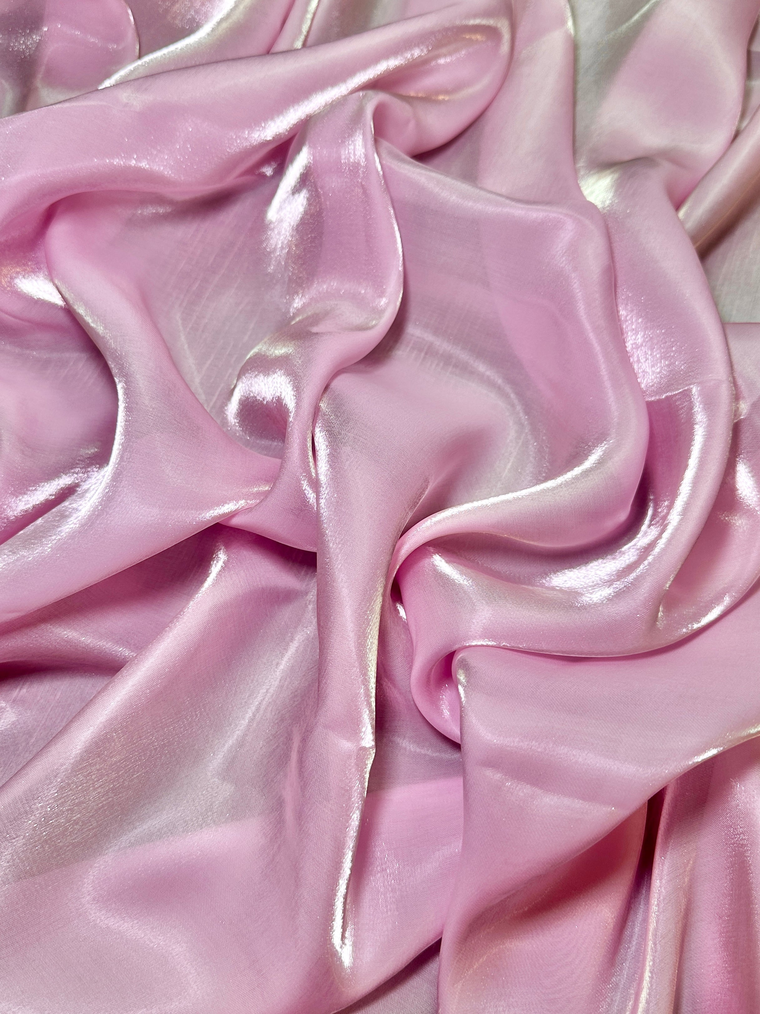 Baby Pink Water Liquid Shimmery Chiffon, Premium Glittery Chiffon, Wet Chiffon, Shimmery Chiffon, Fancy fabric, Luxurious liquid fabric, Chiffon for women