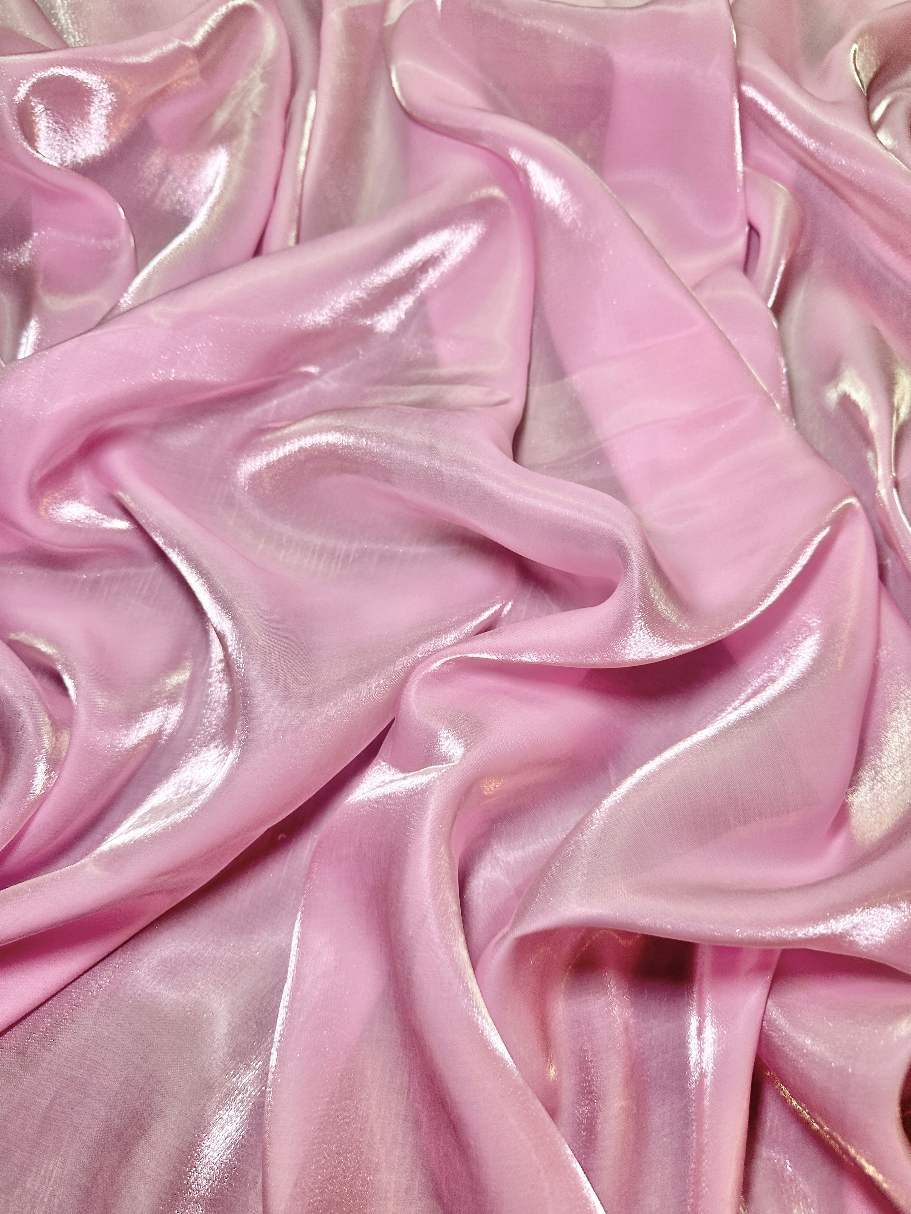 Baby Pink Water Liquid Shimmery Chiffon, Premium Glittery Chiffon, Wet Chiffon, Shimmery Chiffon, Fancy fabric, Luxurious liquid fabric, Chiffon for women