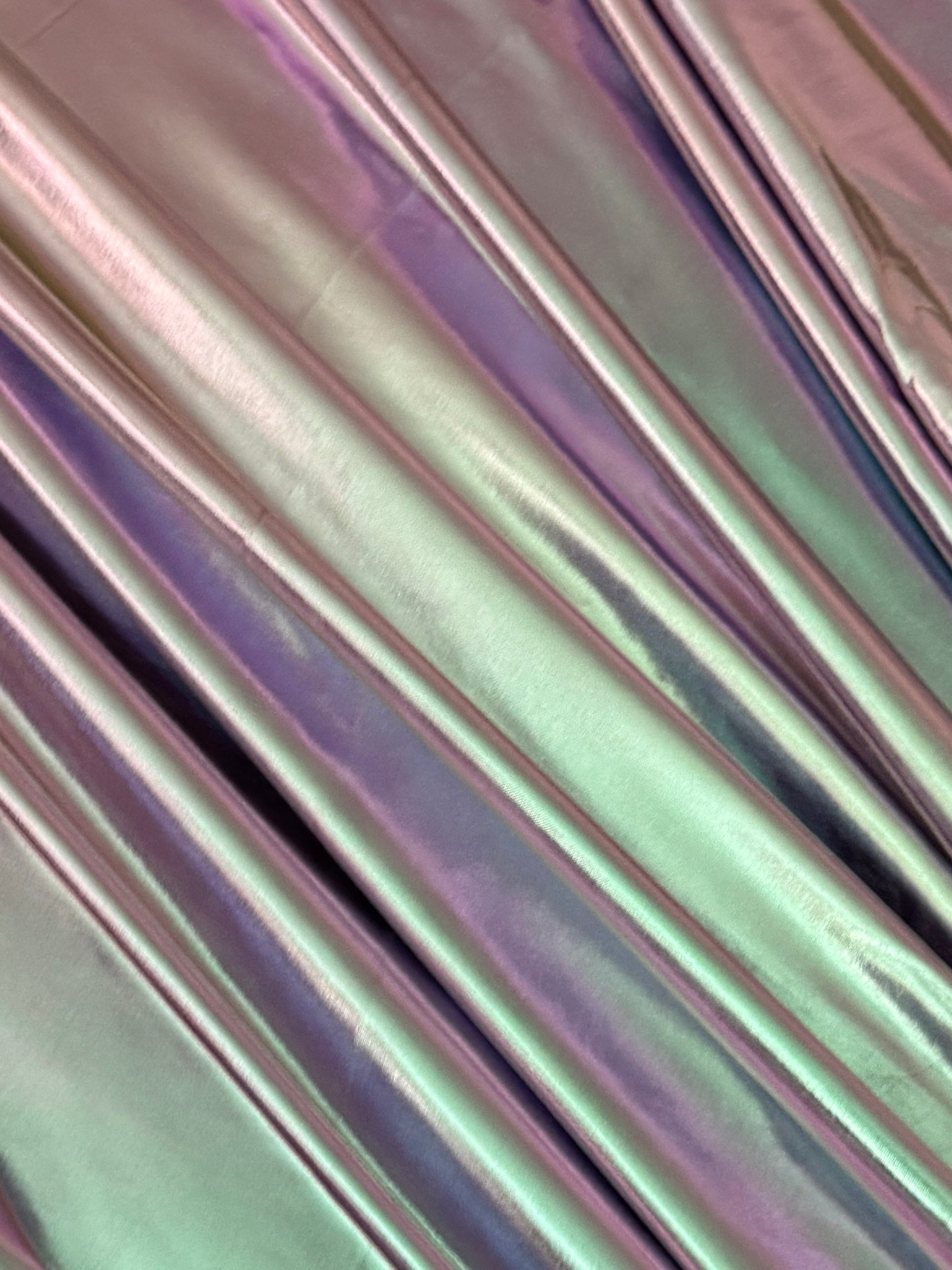 Iridescent Pink-Lavender Coated Spandex Pleather