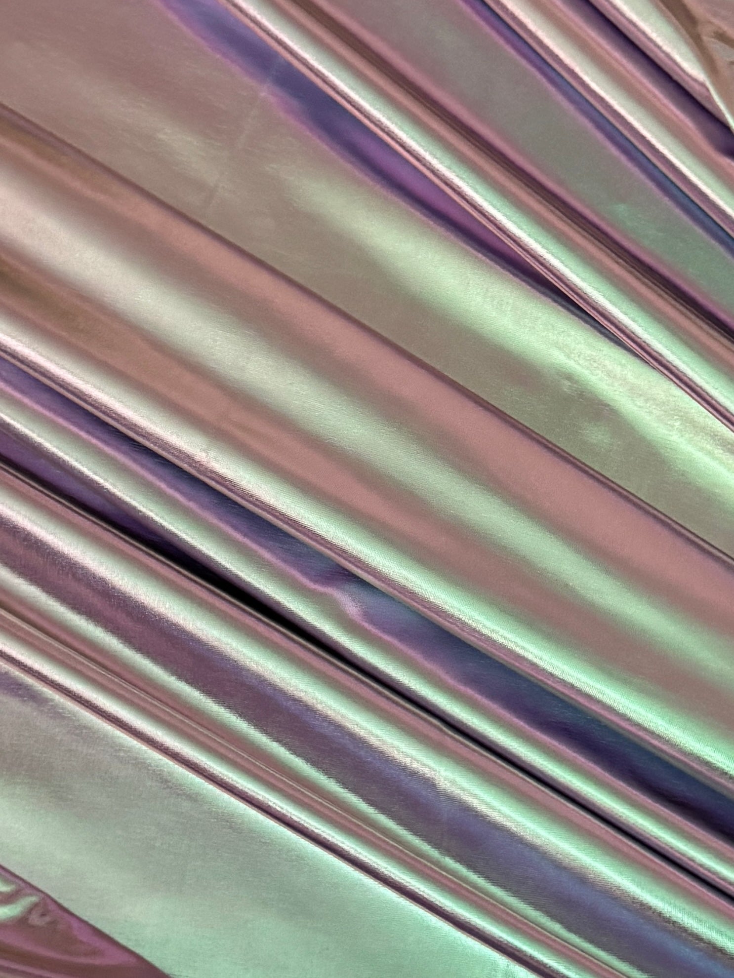 Iridescent Pink-Lavender Coated Spandex Pleather