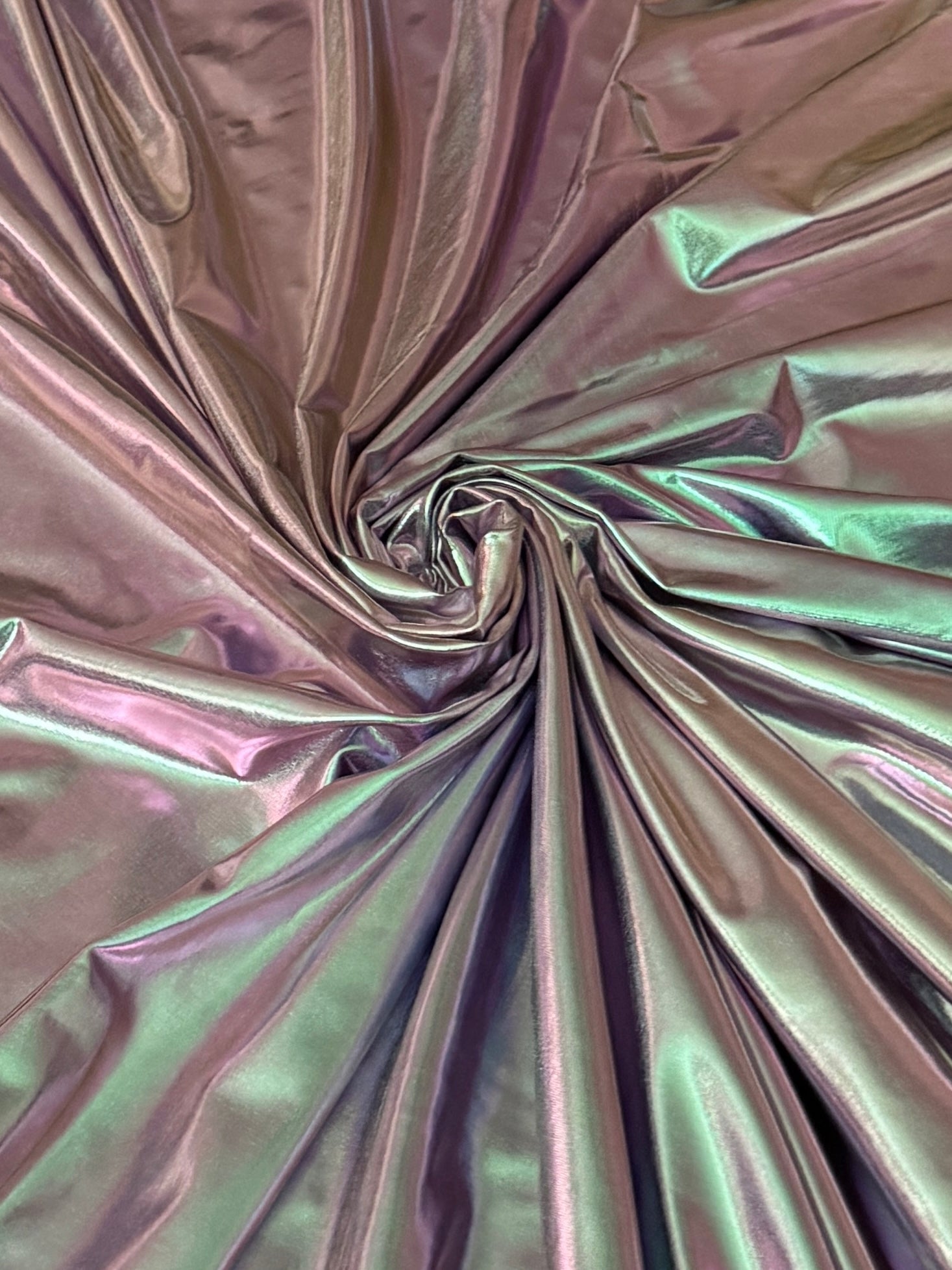 Iridescent Pink-Lavender Coated Spandex Pleather
