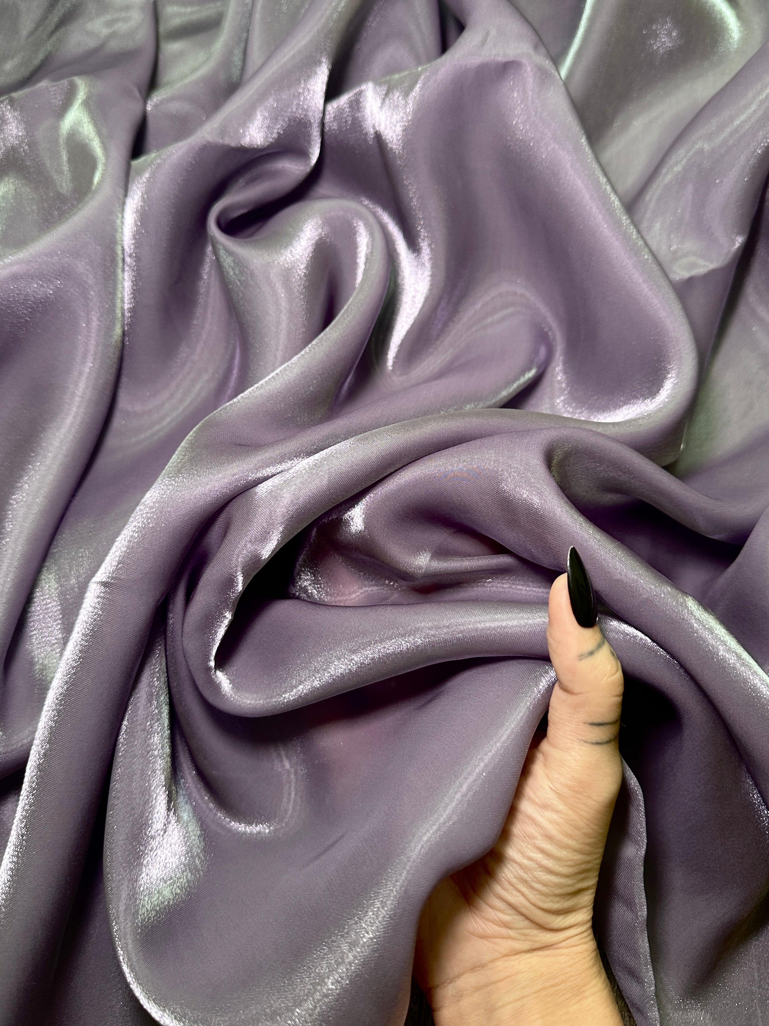 Dusty Lavender Water Liquid Shimmery Chiffon, Premium Glittery Chiffon, Wet Chiffon, Shimmery Chiffon, Fancy fabric, Luxurious liquid fabric, Chiffon for women