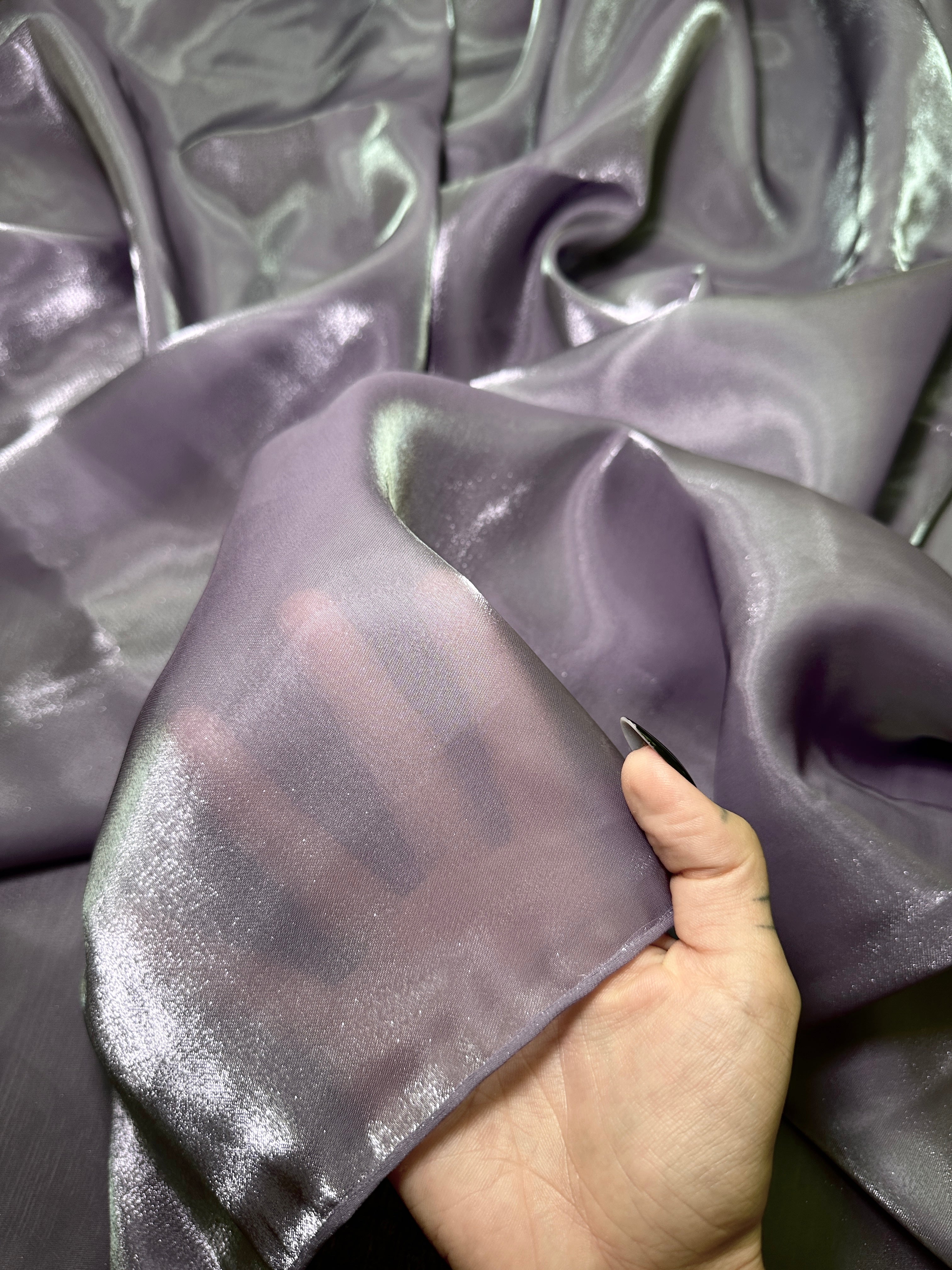 Dusty Lavender Water Liquid Shimmery Chiffon, Fabric Store, Sewing Store, Cheap Fabric Store, Kiki Textiles, Textile by the Yard