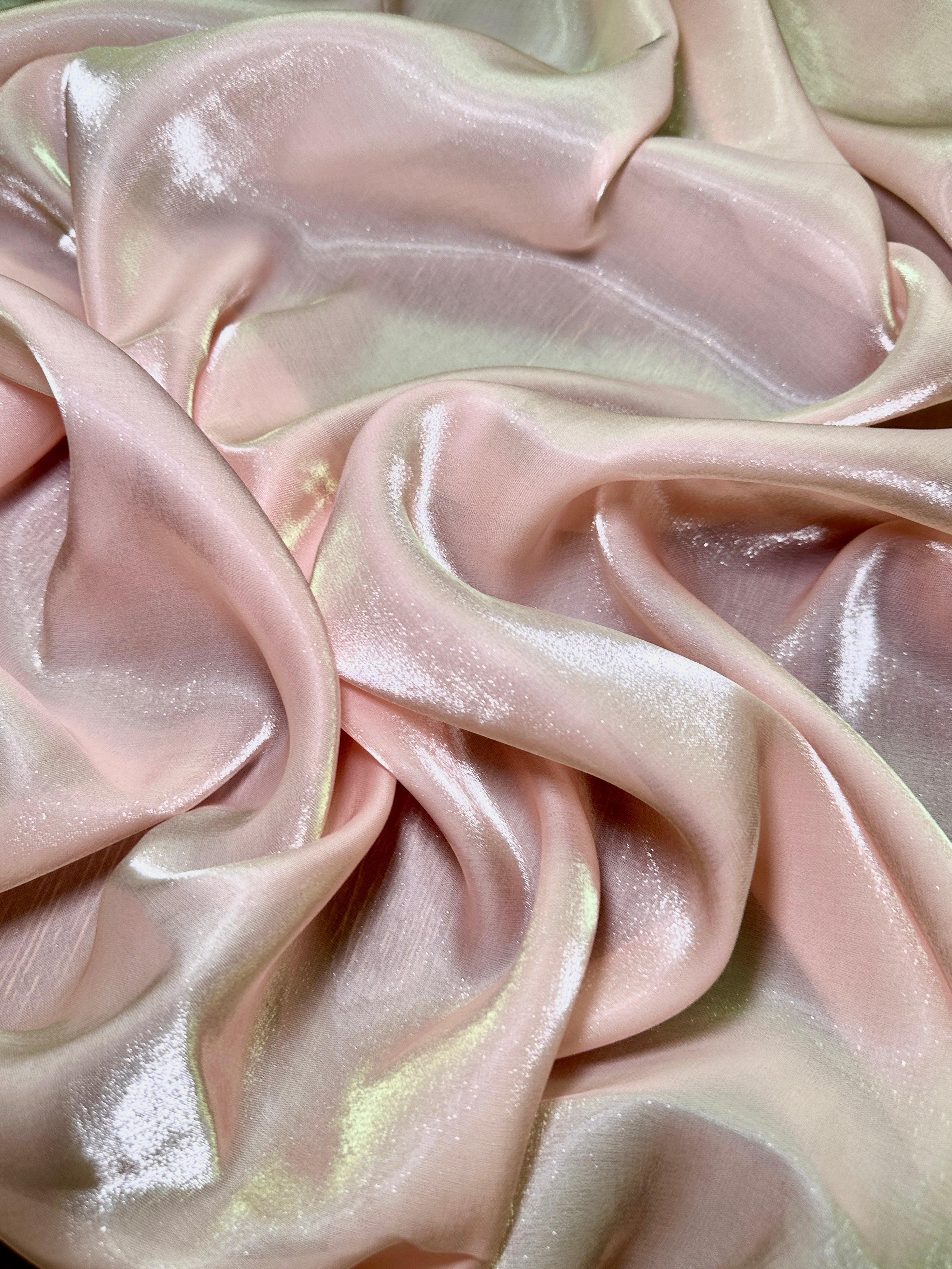 Blush Pink Water Liquid Shimmery Chiffon, Premium Glittery Chiffon, Wet Chiffon, Shimmery Chiffon, Fancy fabric, Luxurious liquid fabric, Chiffon for women