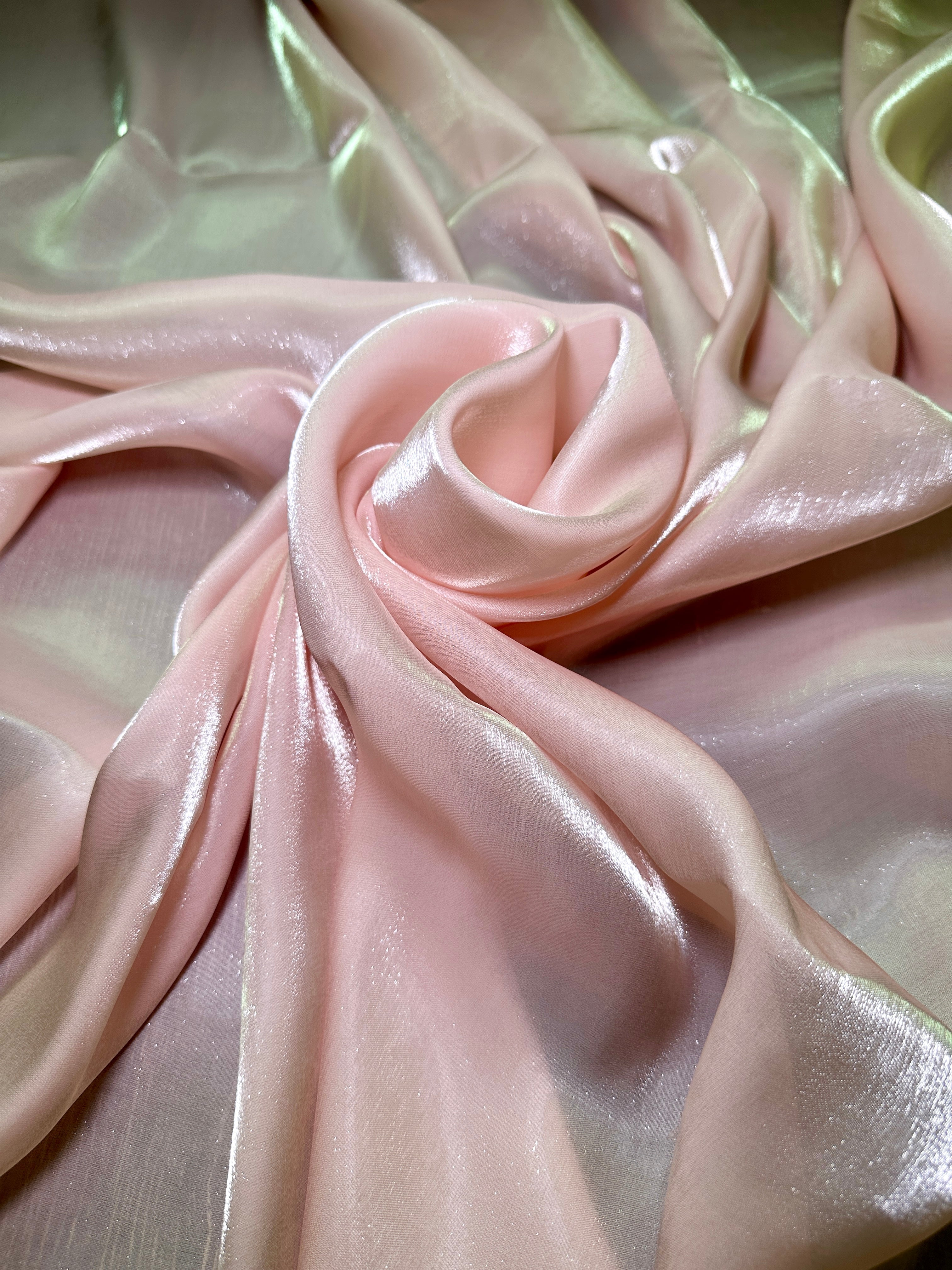 Blush Pink Water Liquid Shimmery Chiffon, Premium Glittery Chiffon, Wet Chiffon, Shimmery Chiffon, Fancy fabric, Luxurious liquid fabric, Chiffon for women