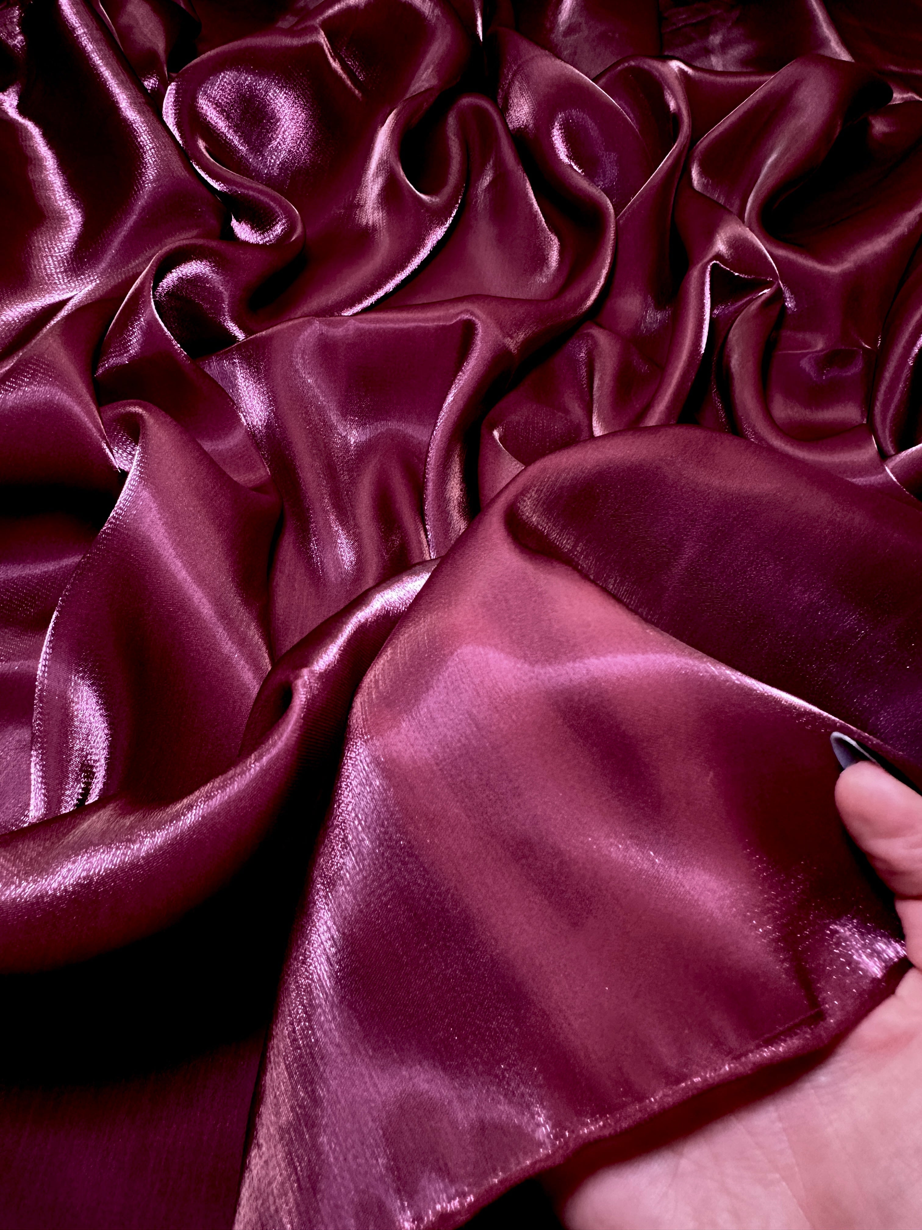 Burgundy Water Liquid Shimmery Chiffon, Fabric Store, Sewing Store, Cheap Fabric Store, Kiki Textiles, Textile by the Yard