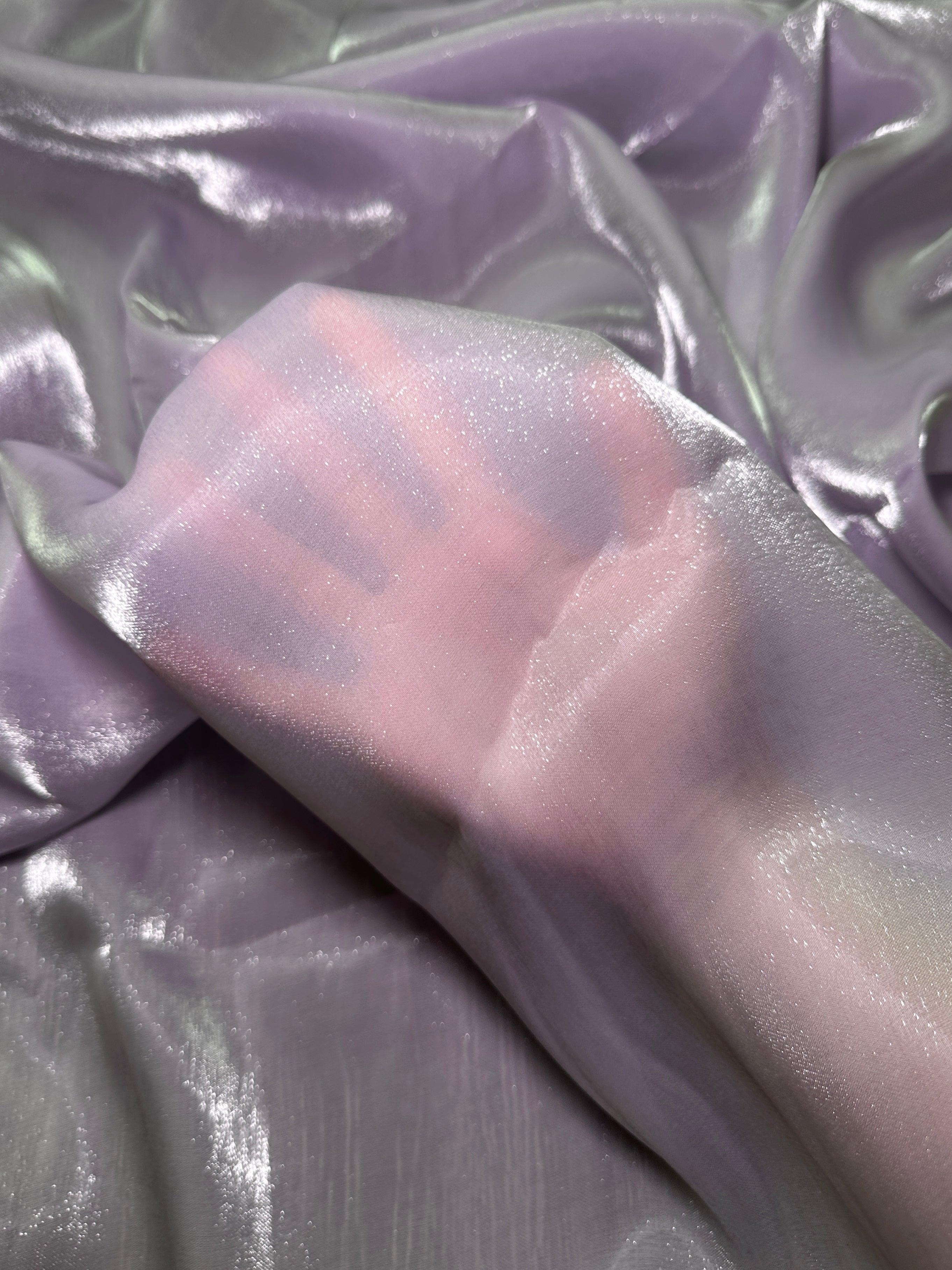 Lilac Water Liquid Shimmery Chiffon, Fabric Store, Sewing Store, Cheap Fabric Store, Kiki Textiles, Textile by the Yard