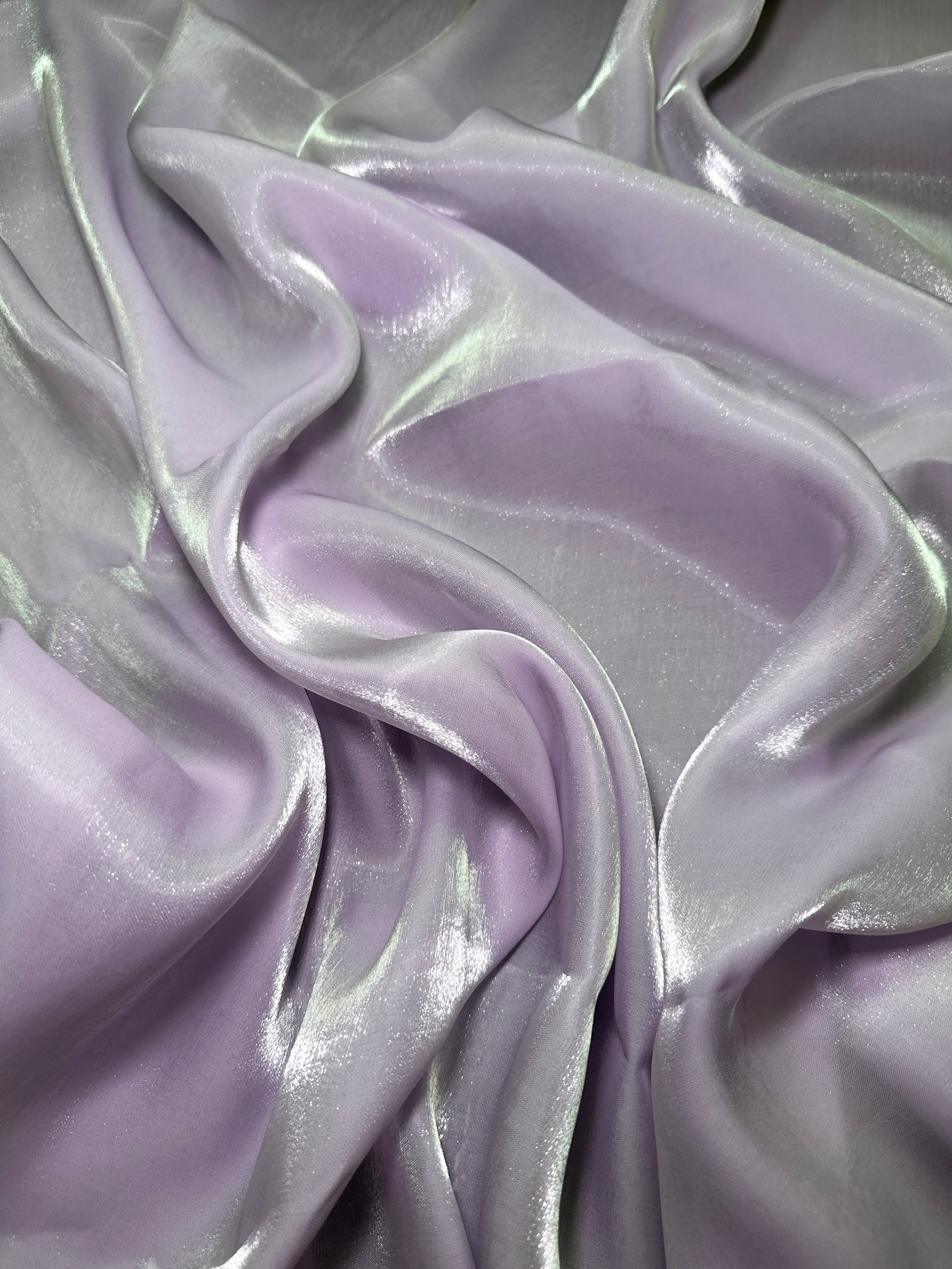 Lilac Water Liquid Shimmery Chiffon, Premium Glittery Chiffon, Wet Chiffon, Shimmery Chiffon, Fancy fabric, Luxurious liquid fabric, Chiffon for women