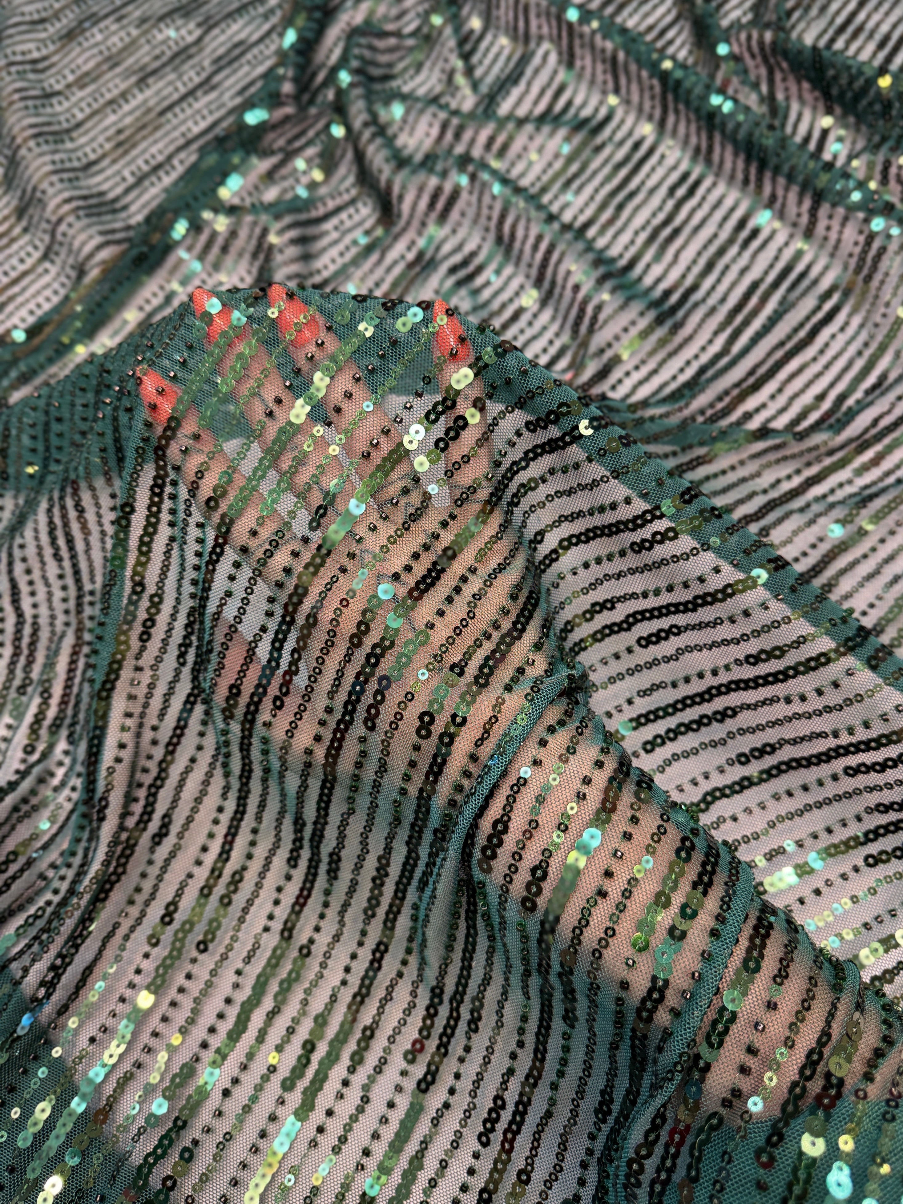Emerald Waterfall Stretch Sequin Mesh, Kiki Sewing Store, Kiki Luxury Fabric, Cheap Fabric Store, Kiki Textiles, Kiki Textile by the Yard, Kiki Textile USA