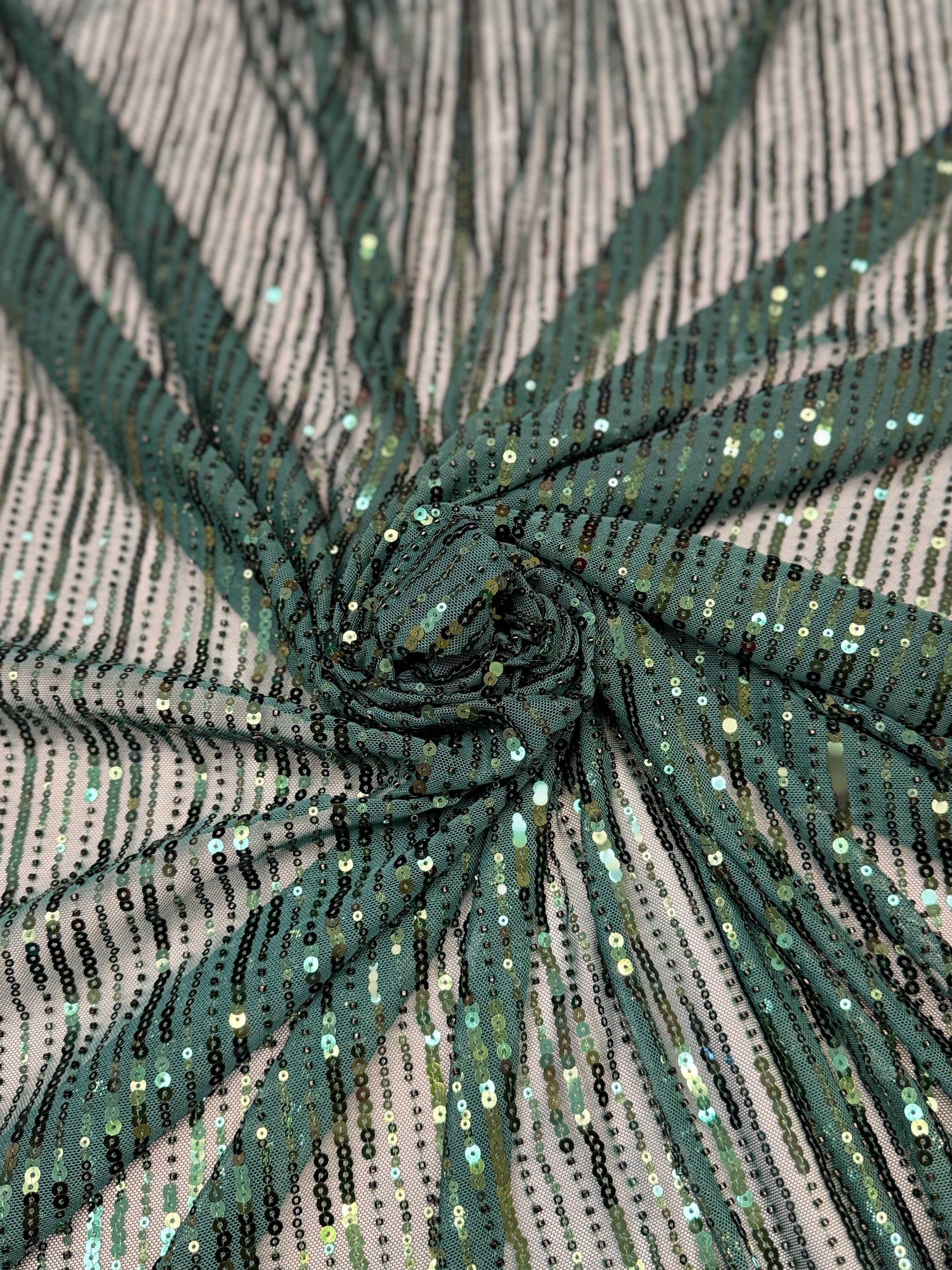 Emerald Waterfall Stretch Sequin Mesh, Kiki Sewing Store, Kiki Luxury Fabric, Cheap Fabric Store, Kiki Textiles, Kiki Textile by the Yard, Kiki Textile USA