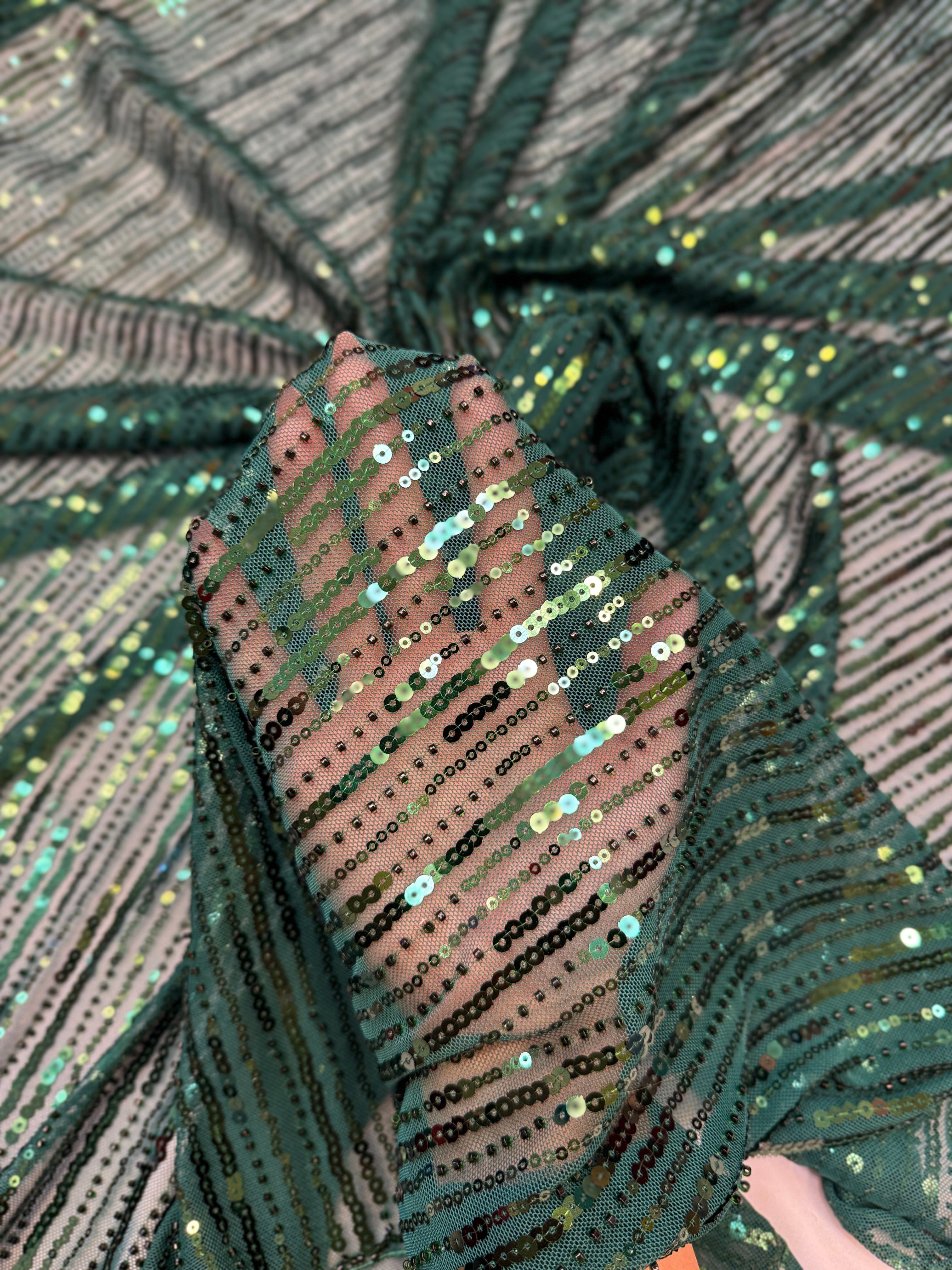 Emerald Waterfall Stretch Sequin Mesh, Kiki Sewing Store, Kiki Luxury Fabric, Cheap Fabric Store, Kiki Textiles, Kiki Textile by the Yard, Kiki Textile USA