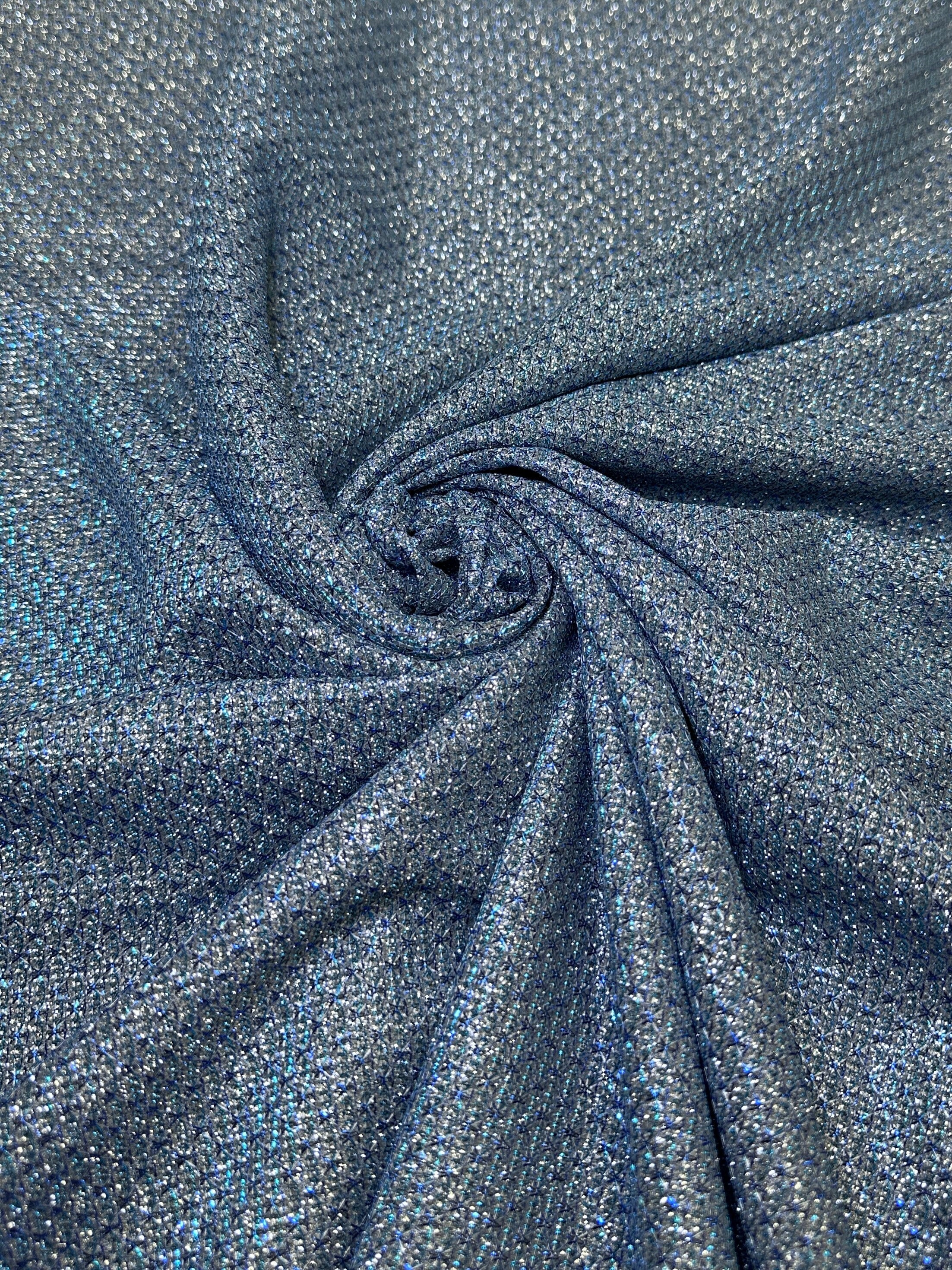 Baby Blue Shimmery Metallic Brocade, Brocade for woman, shiny fabric for bride, Metallic Brocade, Brocade in low price, Shimmery fabric for party wear, Brocade for gown