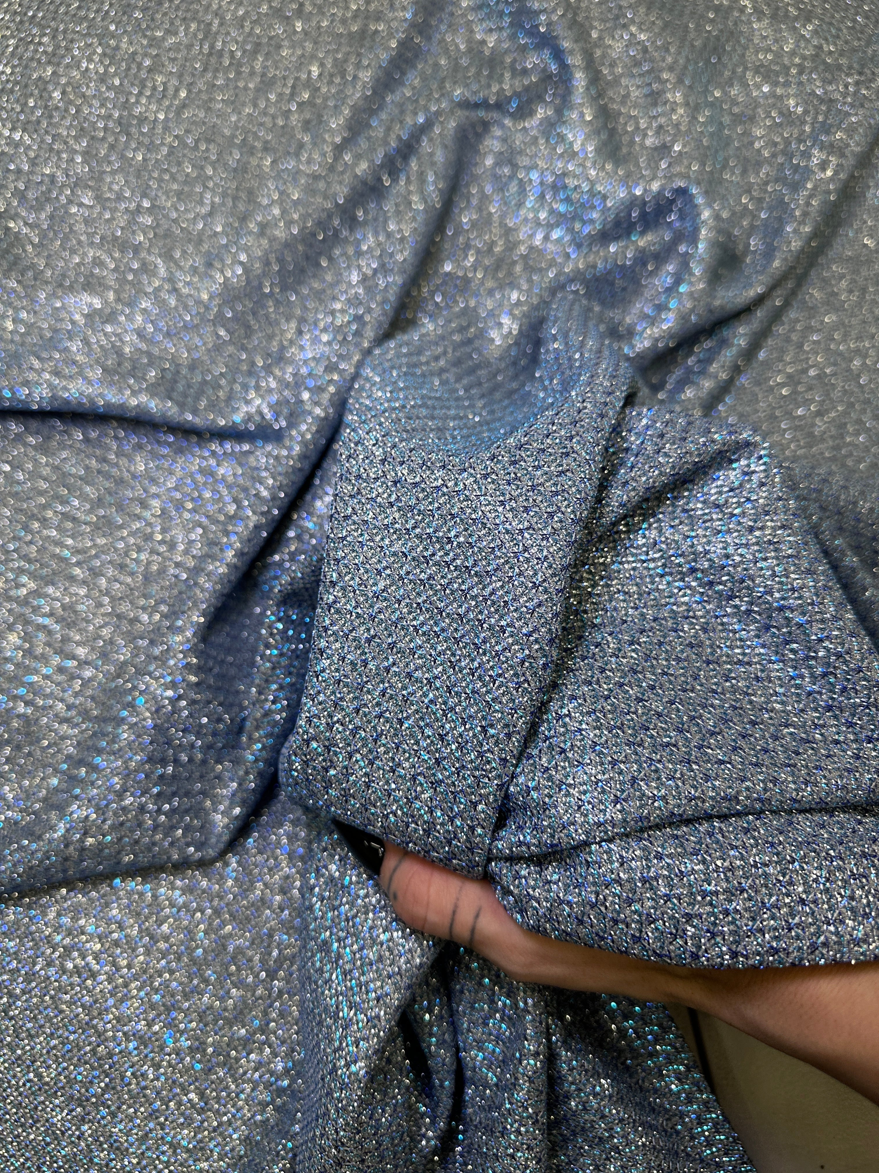 Baby Blue Shimmery Metallic Brocade, Fabric Store, Sewing Store, Cheap Fabric Store, Kiki Textiles, Textile by the Yard