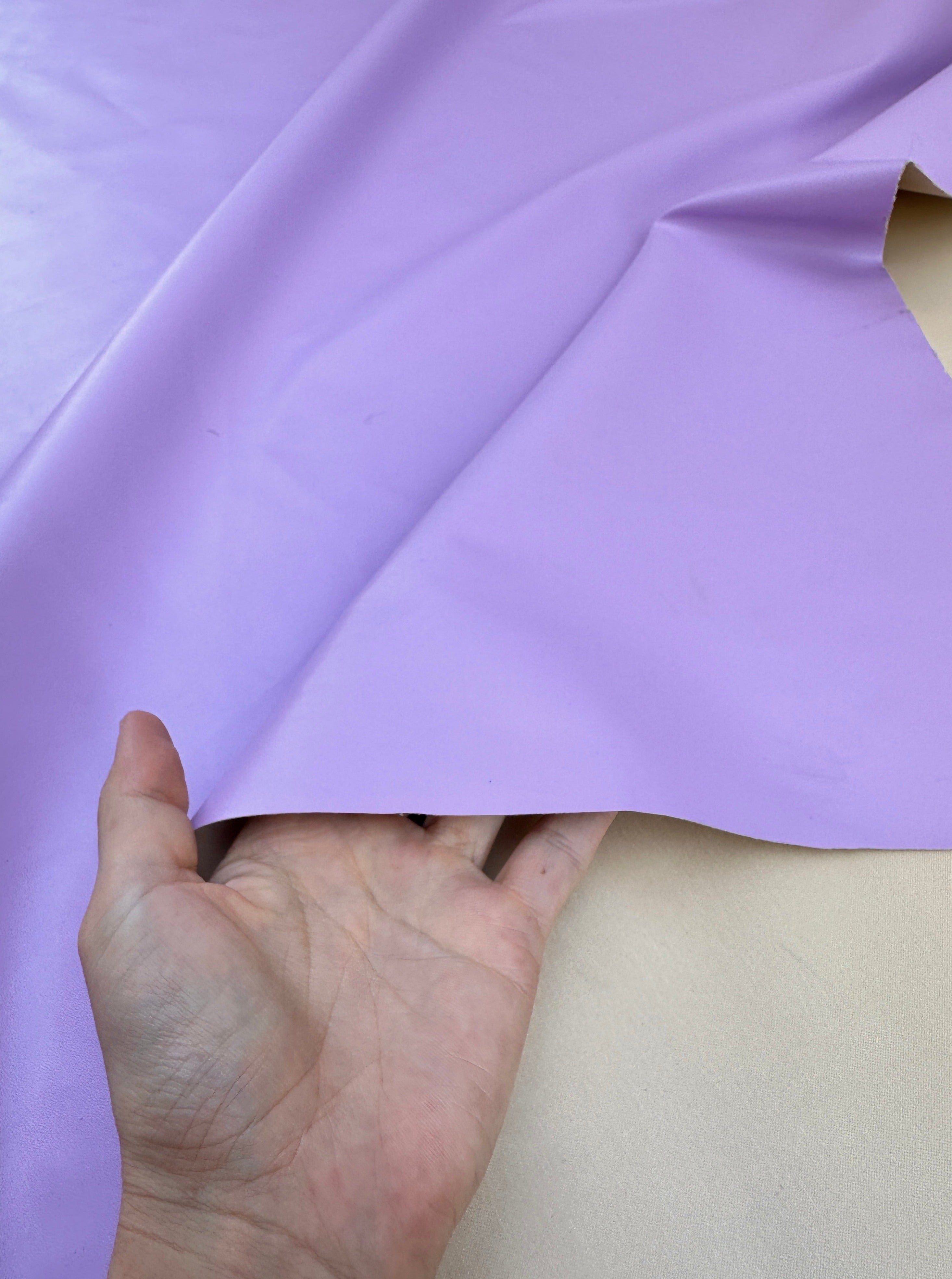 lavender stretch faux leather, stretch faux leather on sale, stretch faux leather on discount, stretch faux leather for woman,stretch faux leather for brazzer, purple stretch faux leather, light purple stretch faux leather, stretch faux leather for winter, stretch faux leather on demand, premium quality stretch faux leather