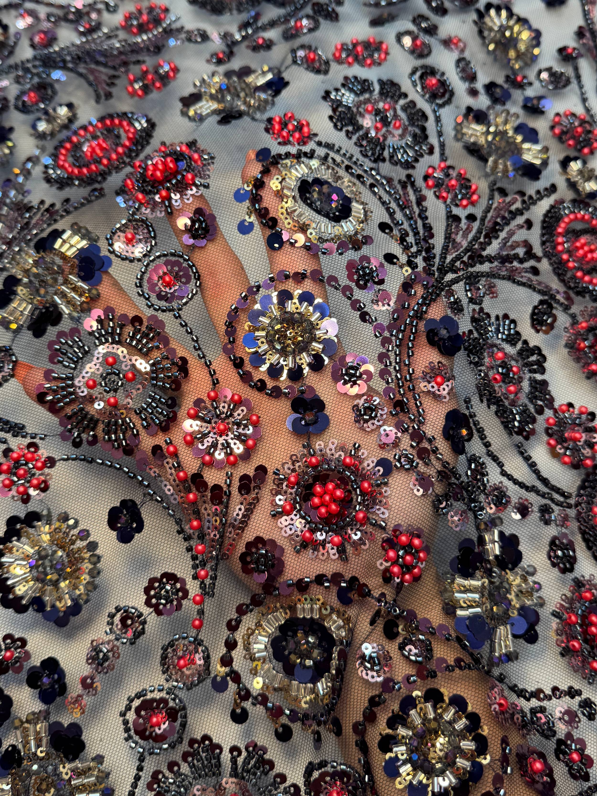 Multicolor Baroque Beaded Lace, Kiki Sewing Store, Kiki Luxury Fabric, Cheap Fabric Store, Kiki Textiles, Kiki Textile by the Yard, Kiki Textile USA