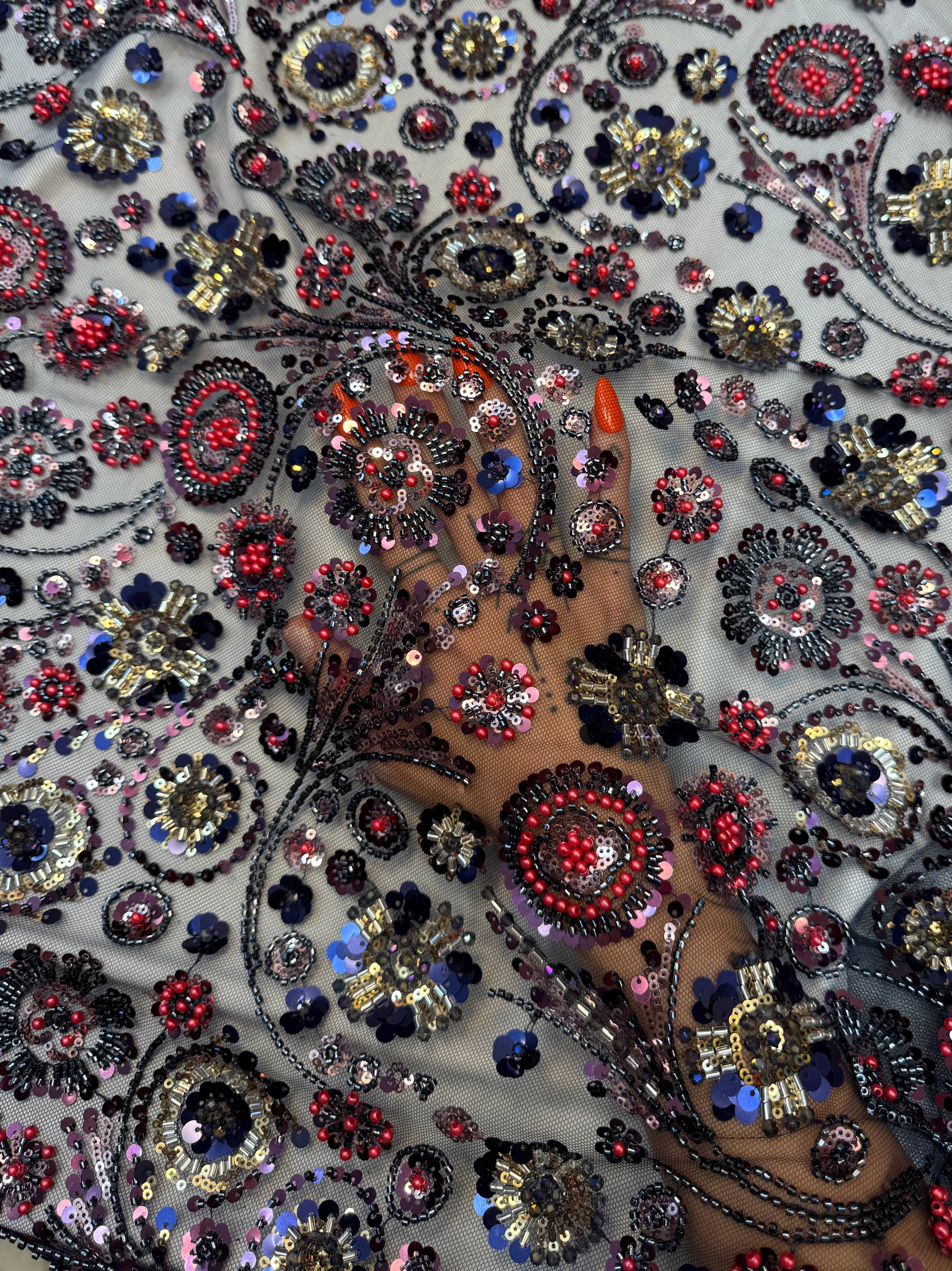 Multicolor Baroque Beaded Lace, Kiki Sewing Store, Kiki Luxury Fabric, Cheap Fabric Store, Kiki Textiles, Kiki Textile by the Yard, Kiki Textile USA
