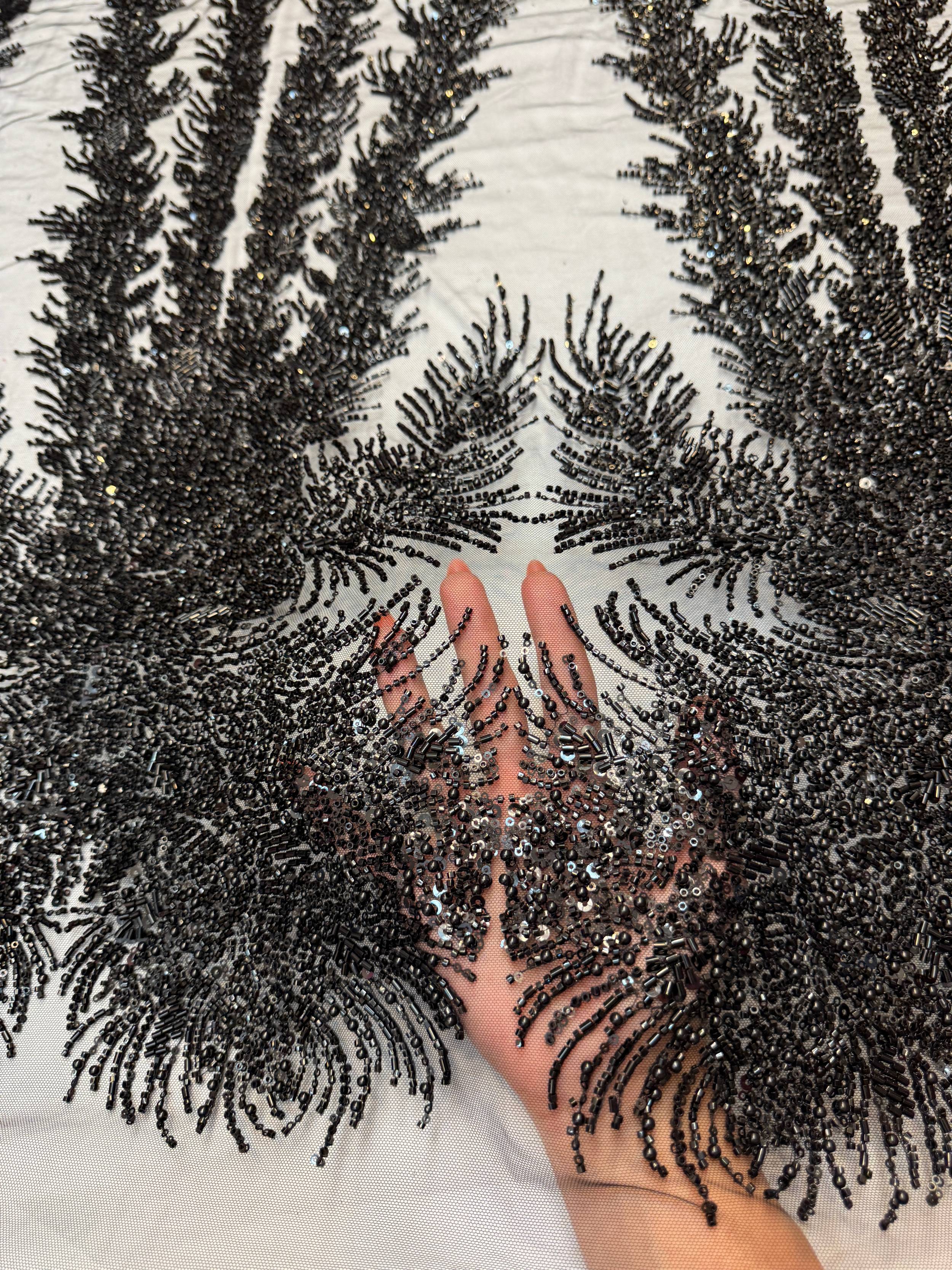 Black Fireworks Beaded Couture Lace, Kiki Sewing Store, Kiki Luxury Fabric, Cheap Fabric Store, Kiki Textiles, Kiki Textile by the Yard, Kiki Textile USA