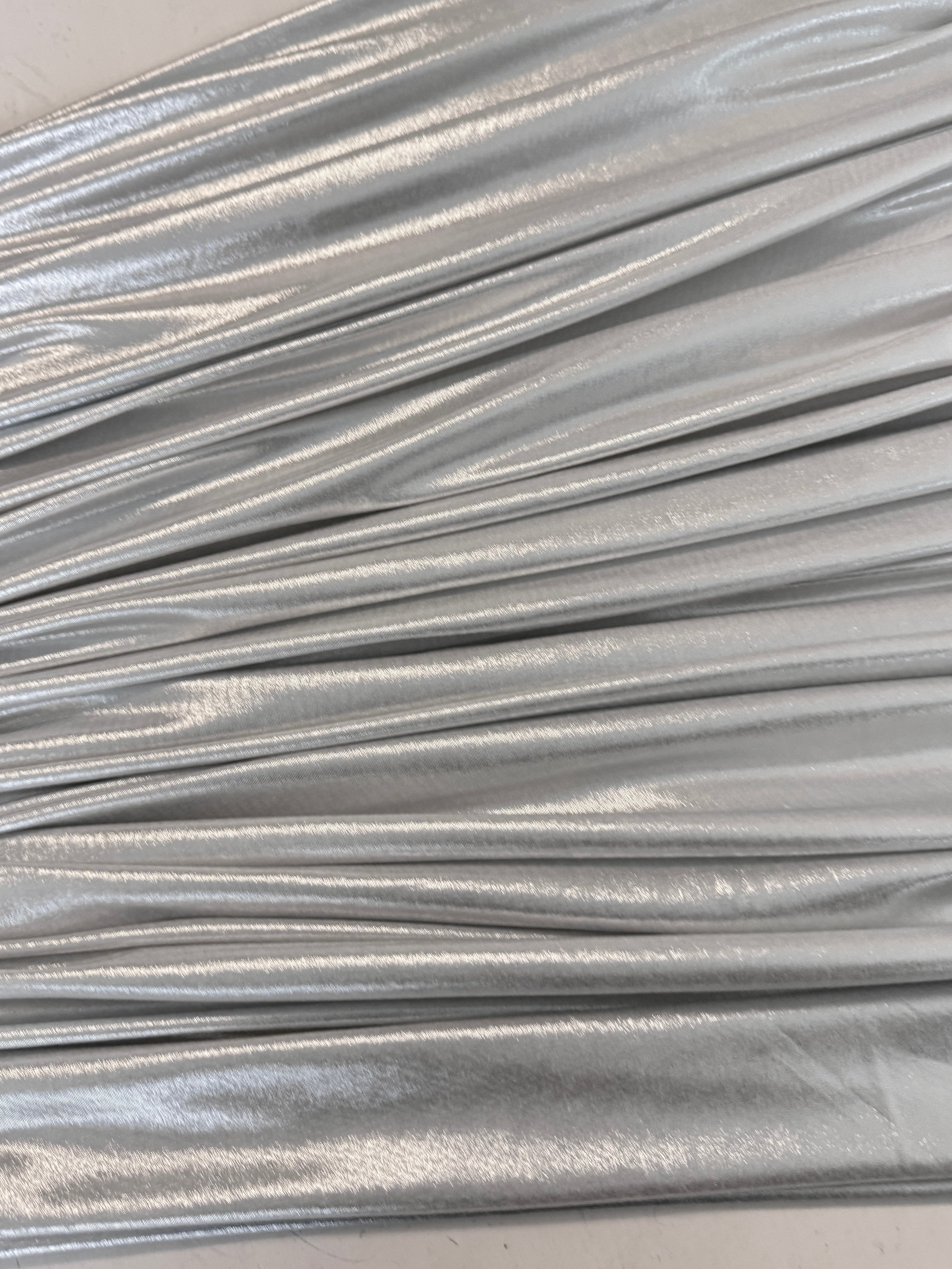  light silver stretch foiled spandex, dark silver stretch foiled spandex, silver stretch foiled spandex, dark silver stretch foiled spandex, premium stretch foiled spandex, stretch foiled spandex on sale, stretch foiled spandex on discount 