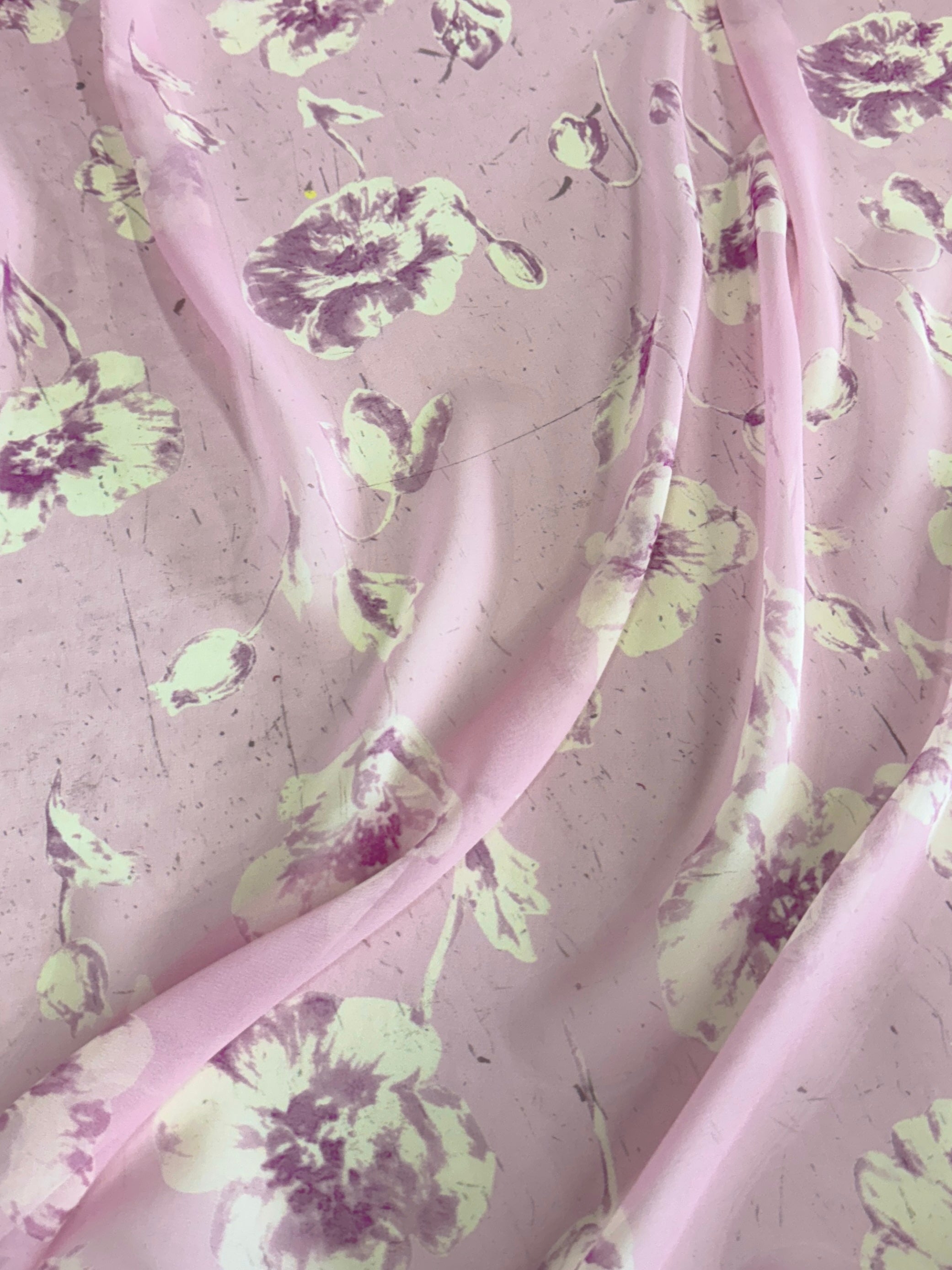 Blossom Pink Italian Silk Chiffon, Silk Chiffon Fabric, Pure Silk Chiffon, Luxury Silk Fabric, Lightweight Silk Fabric, Sheer Silk Fabric, Designer Silk Fabric, High End Silk Fabric