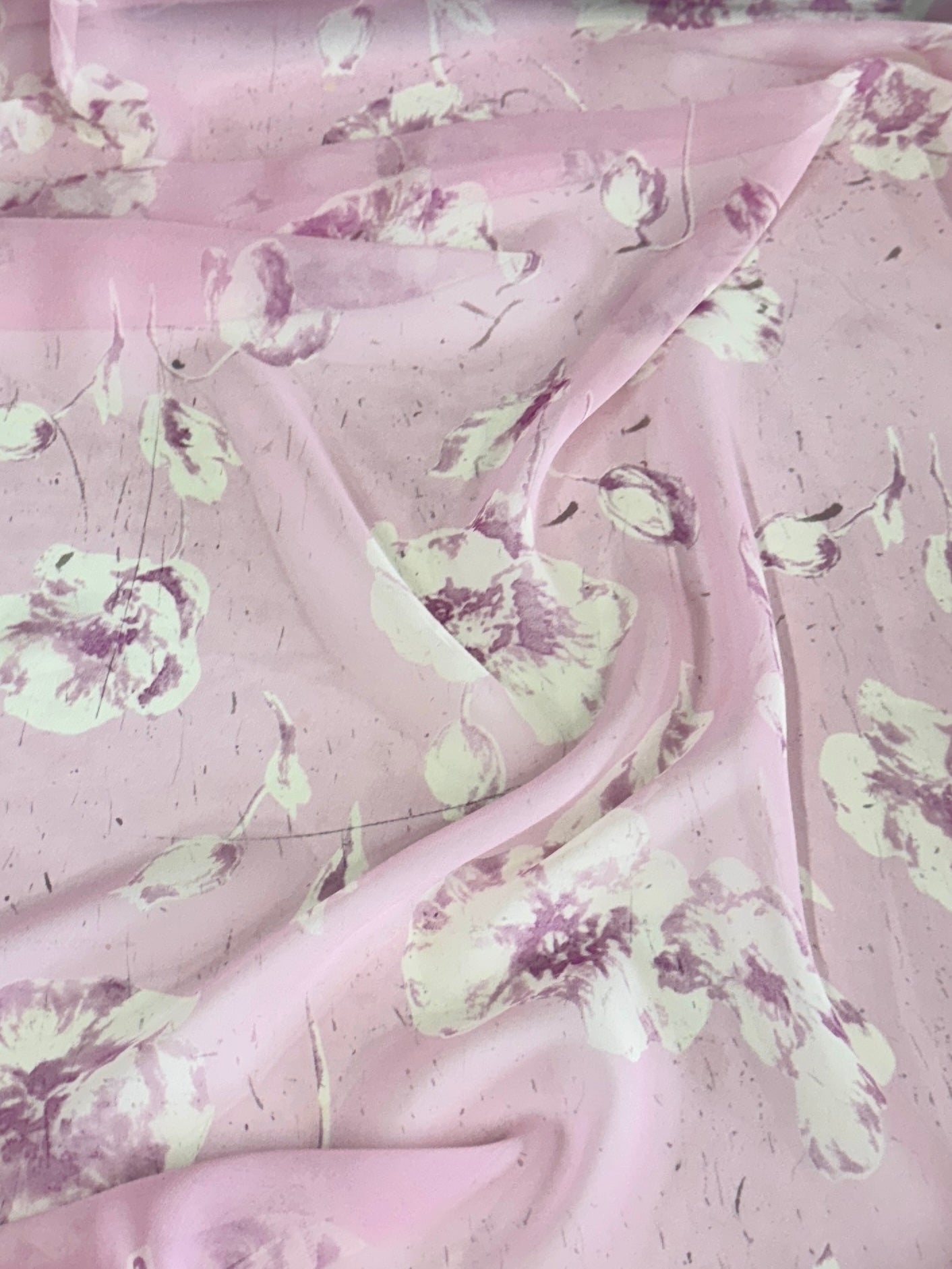 Blossom Pink Italian Silk Chiffon, Silk Chiffon Fabric, Pure Silk Chiffon, Luxury Silk Fabric, Lightweight Silk Fabric, Sheer Silk Fabric, Designer Silk Fabric, High End Silk Fabric