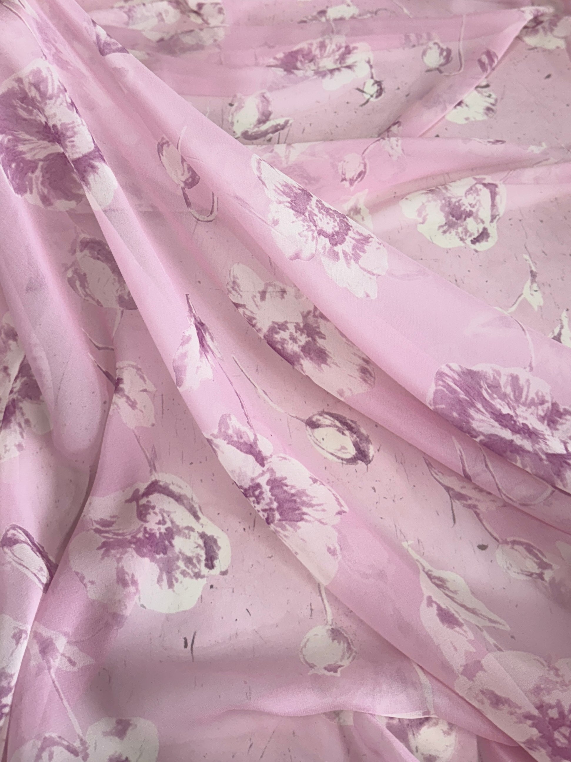 Blossom Pink Italian Silk Chiffon, Kiki Sewing Store, Kiki Luxury Fabric, Cheap Fabric Store, Kiki Textiles, Kiki Textile by the Yard, Kiki Textile USA