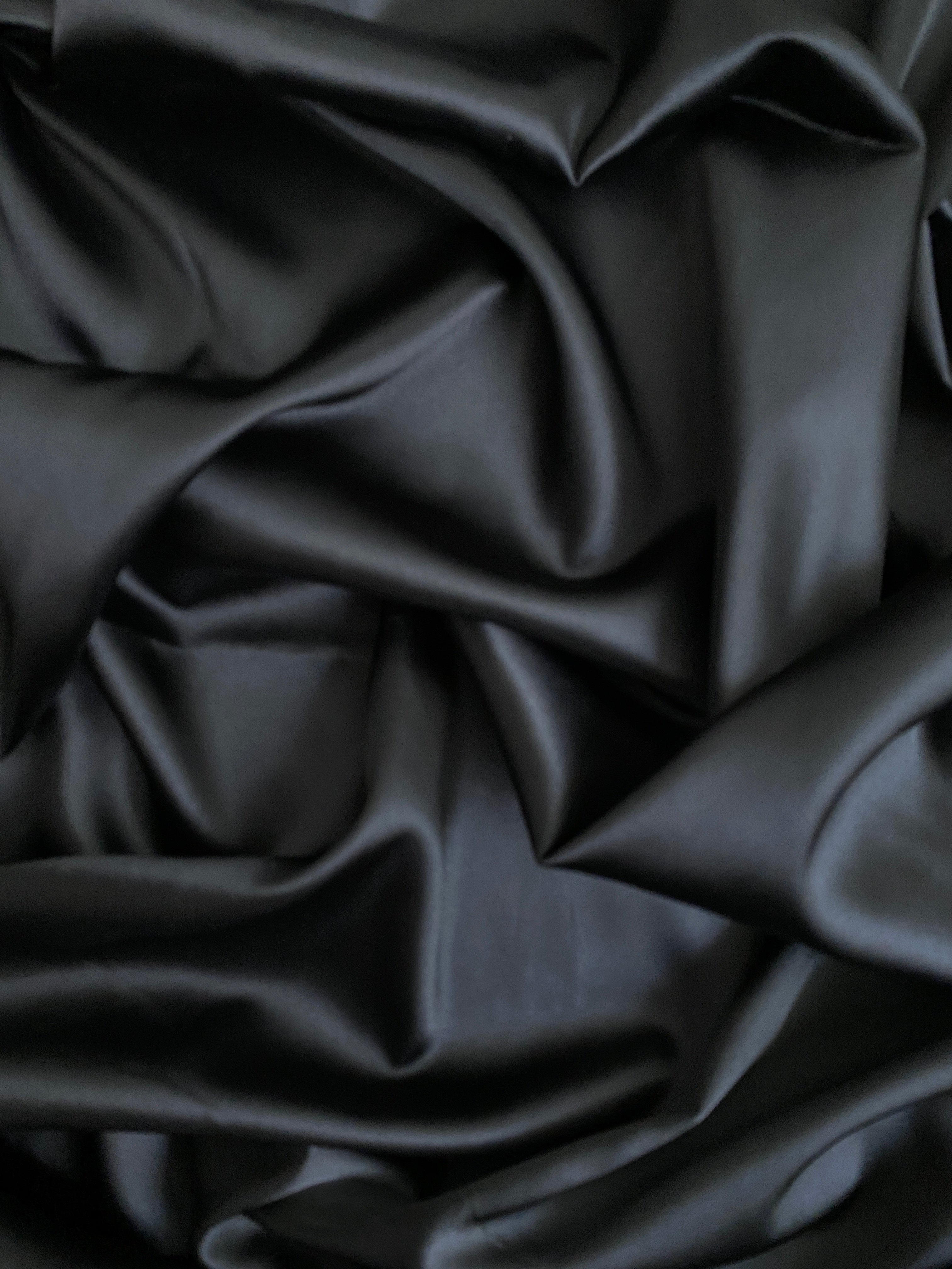 Black Silky Stretch Satin