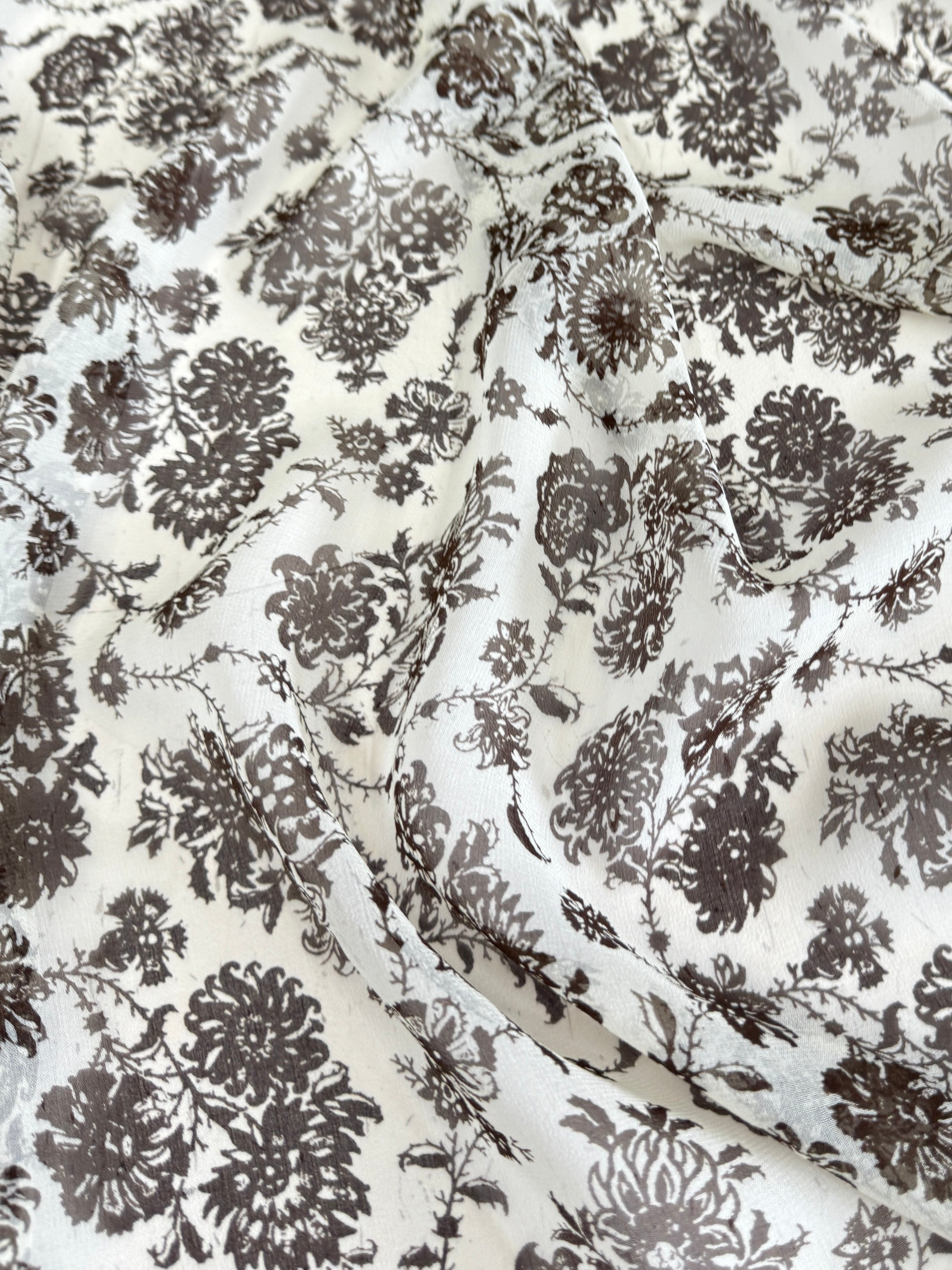 Antique Garden Silk Chiffon, Silk Chiffon Fabric, Pure Silk Chiffon, Luxury Silk Fabric, Lightweight Silk Fabric, Sheer Silk Fabric, Designer Silk Fabric, High End Silk Fabric