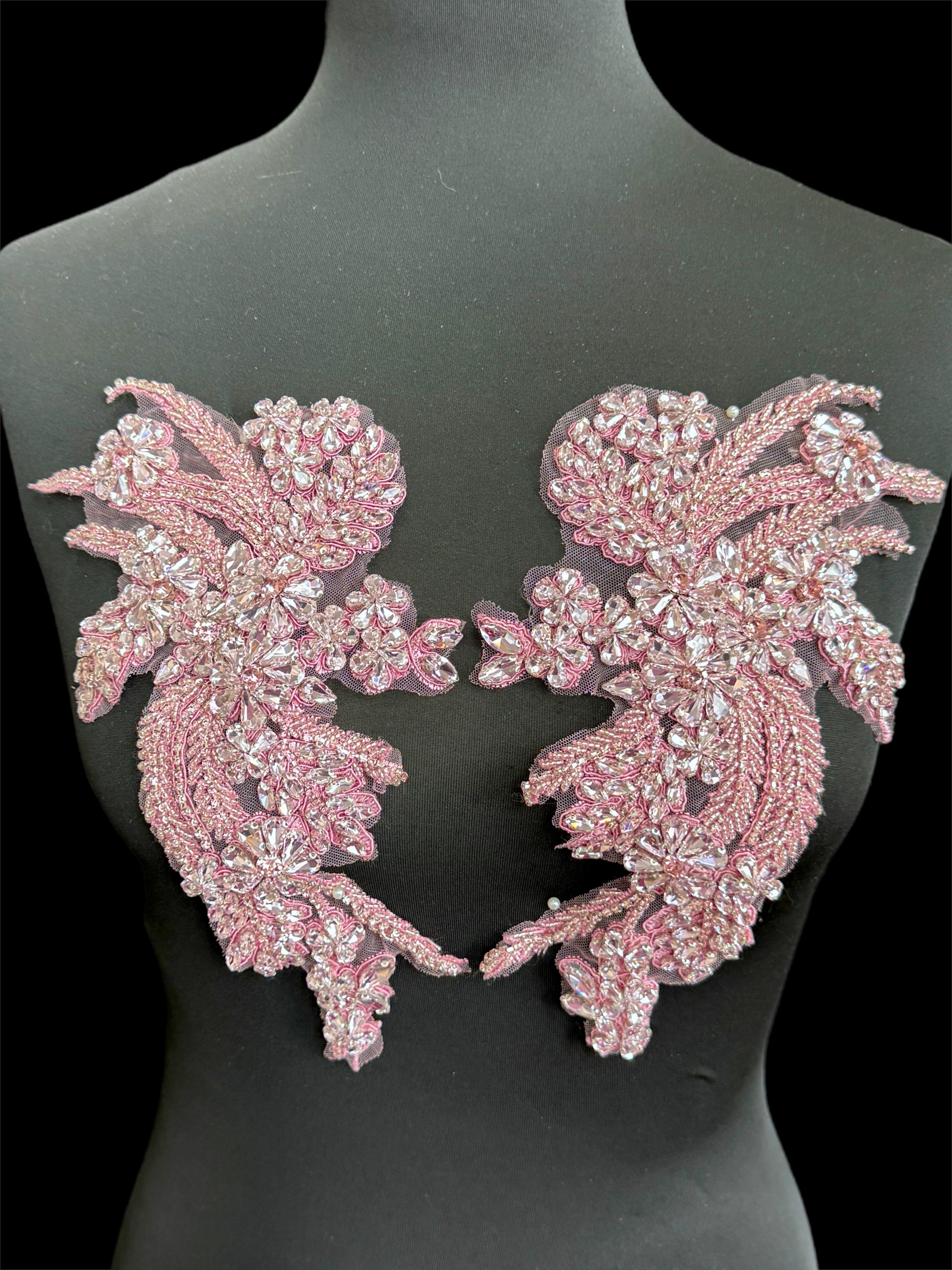 Gina baby pink Rhinestones Applique, pink Rhinestones Applique, light pink Rhinestones Applique, dark pink Rhinestones Applique,