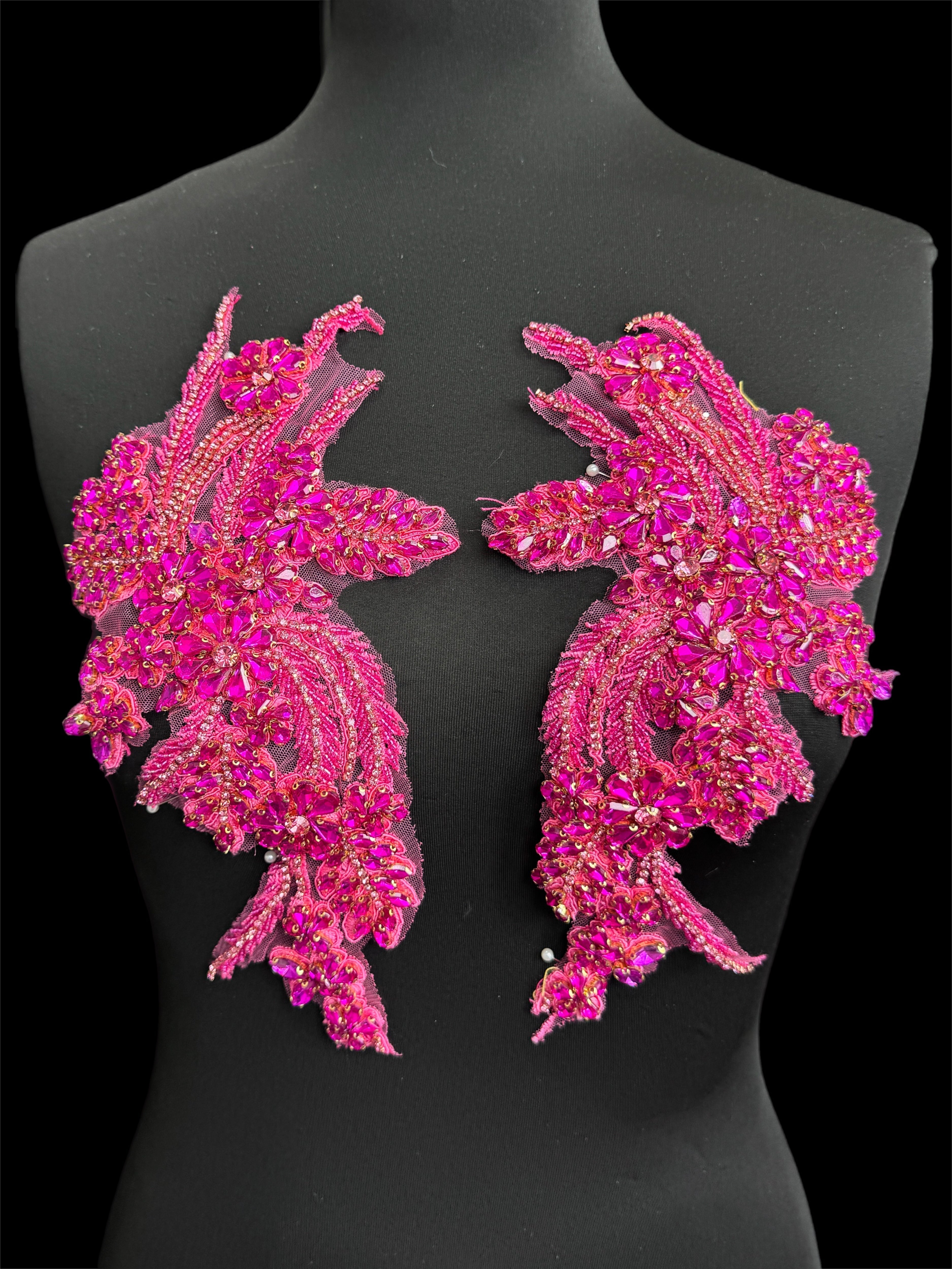 Gina fuchsia Rhinestones Applique, pink Rhinestones Applique, light pink Rhinestones Applique, dark pink Rhinestones Applique,