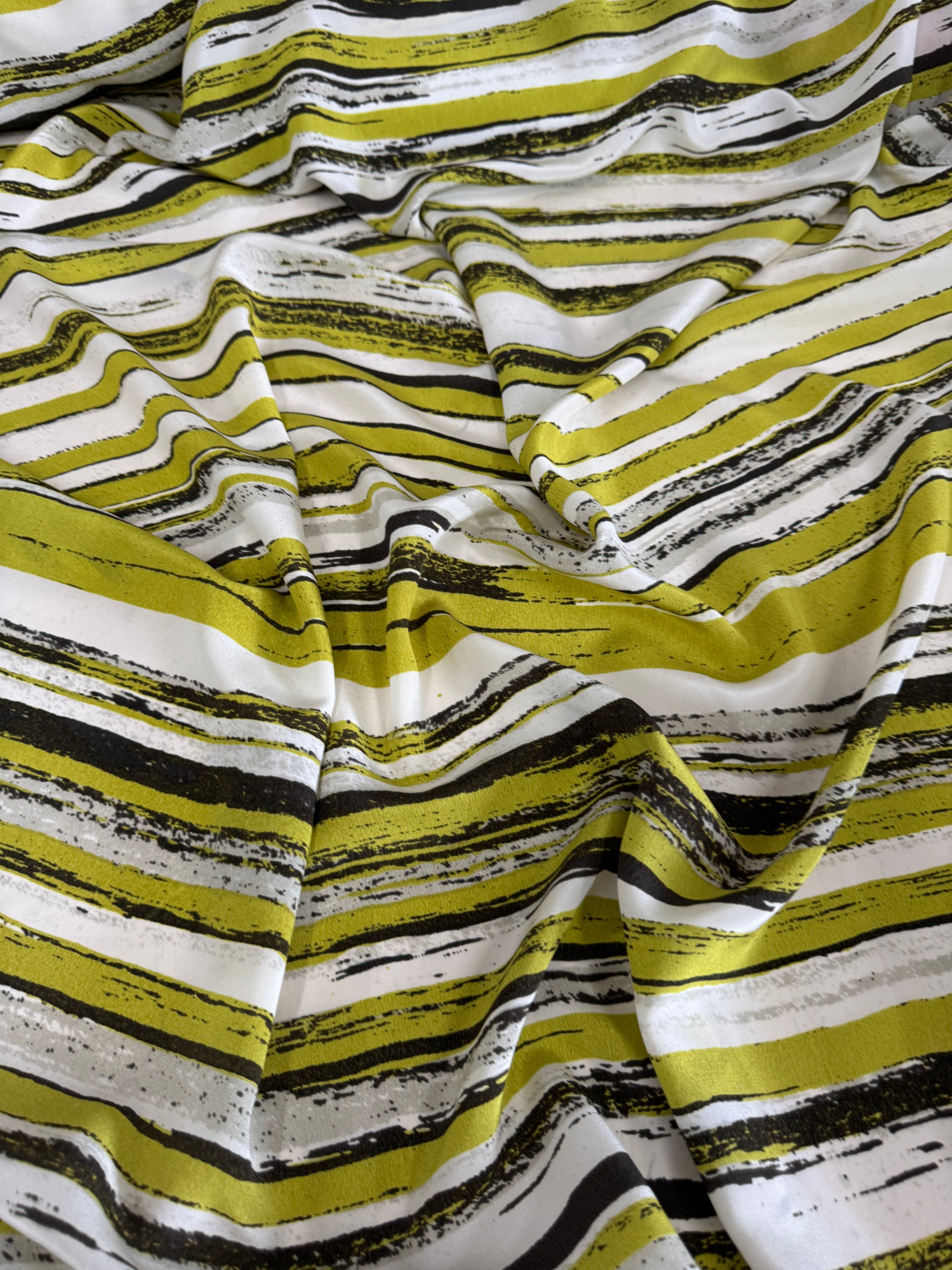 Apple Green Striped Silk Crepe De Chine, Kiki Sewing Store, Kiki Luxury Fabric, Cheap Fabric Store, Kiki Textiles, Kiki Textile by the Yard, Kiki Textile USA