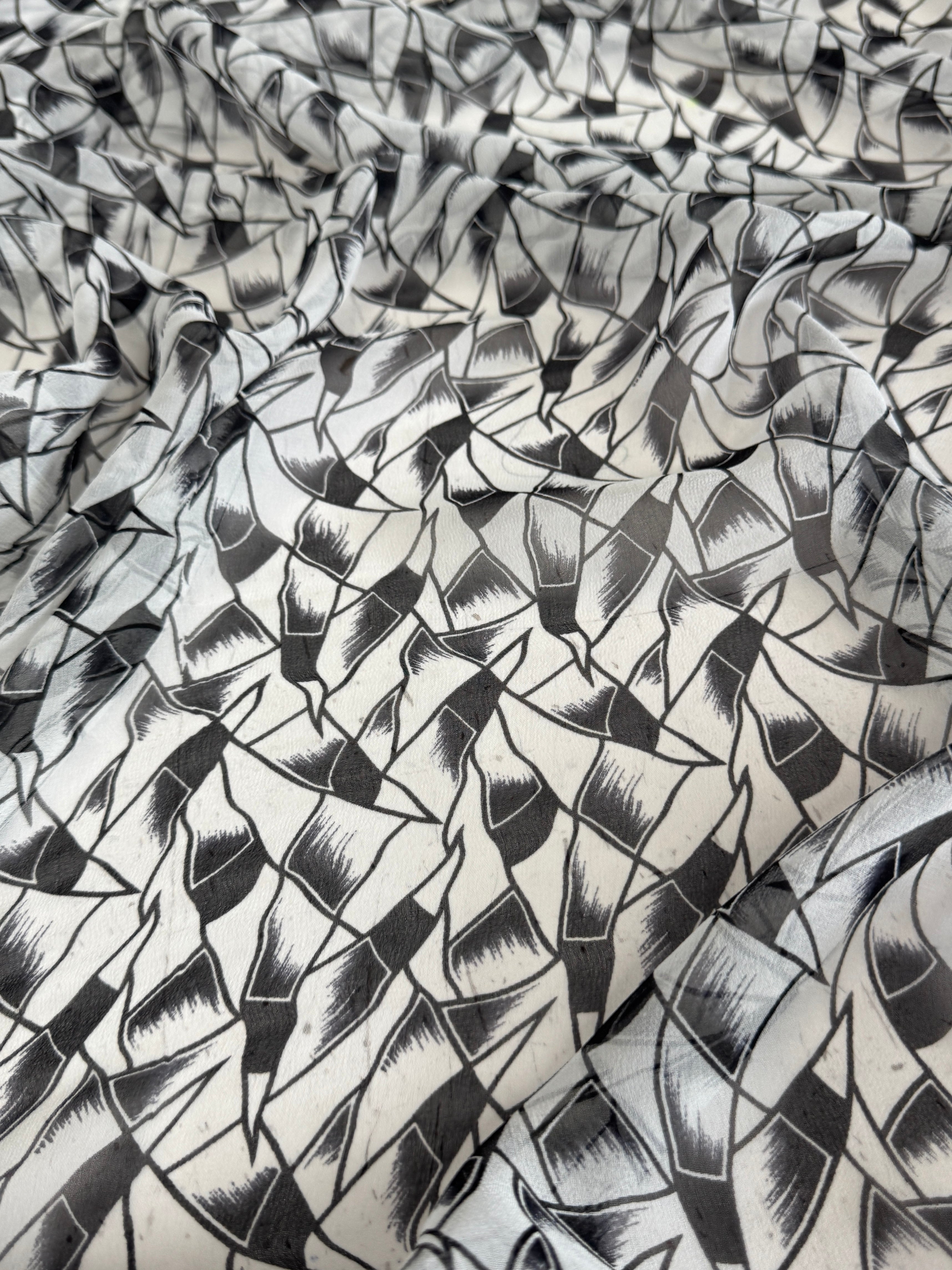 Black & White Midnight Italian Silk Chiffon, Silk Chiffon Fabric, Pure Silk Chiffon, Luxury Silk Fabric, Lightweight Silk Fabric, Sheer Silk Fabric, Designer Silk Fabric, High End Silk Fabric