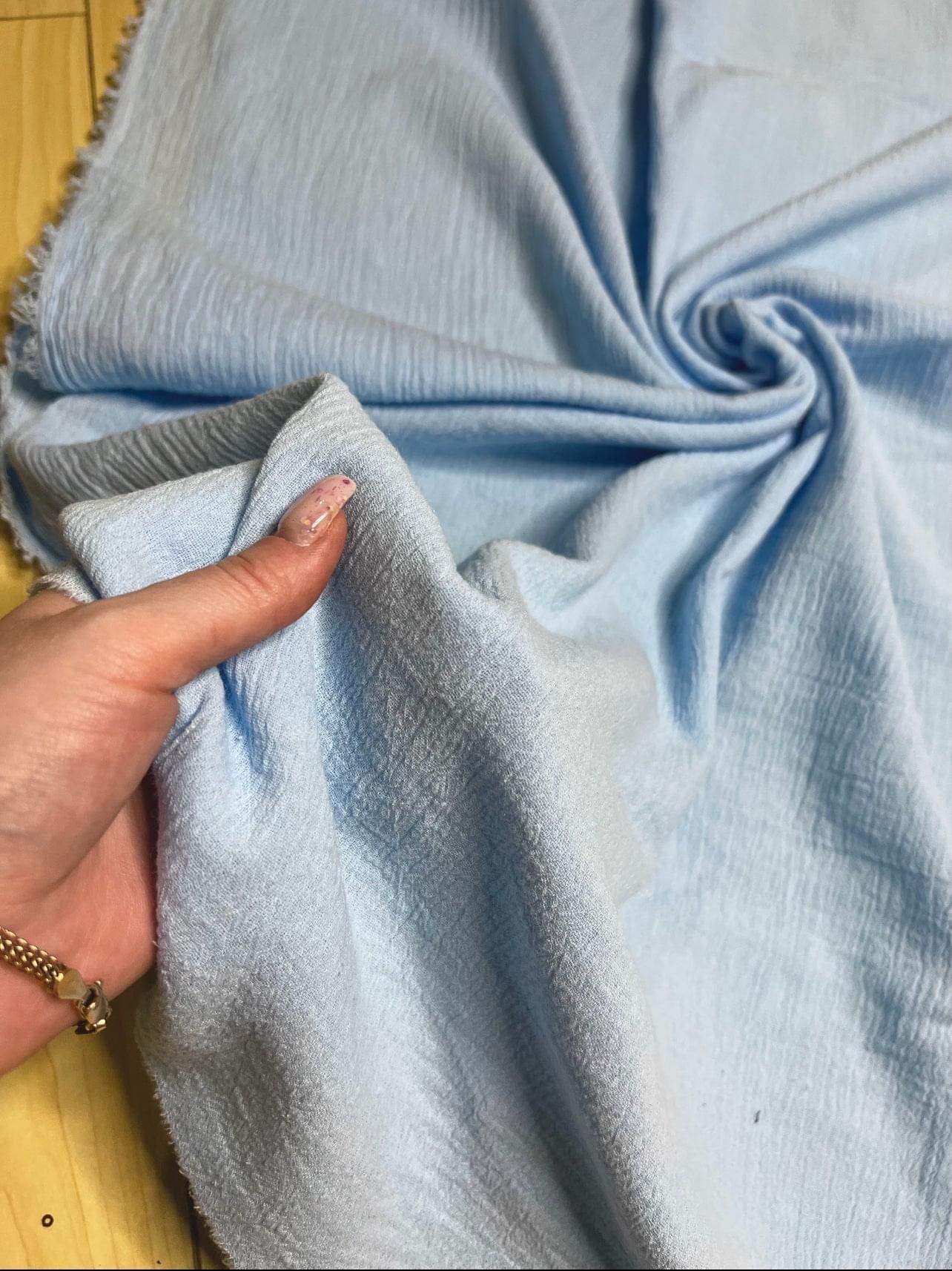 light blue Cotton Gauze, cotton gauze fabric, baby blue gauze fabric, dark blue gauze, cotton for woman, double gauze cheap, coton gauze for bride, cotton gauze in low price