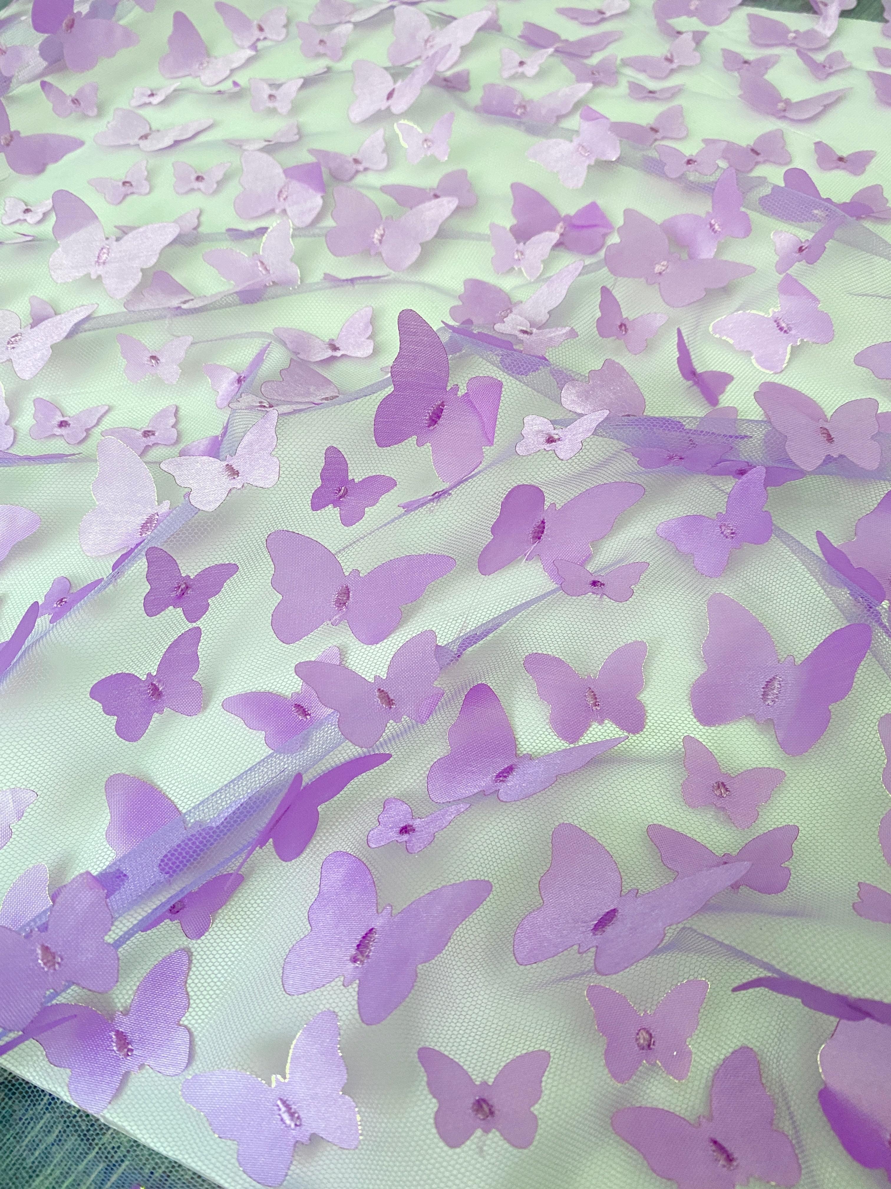 3D Lavender Butterfly Lace