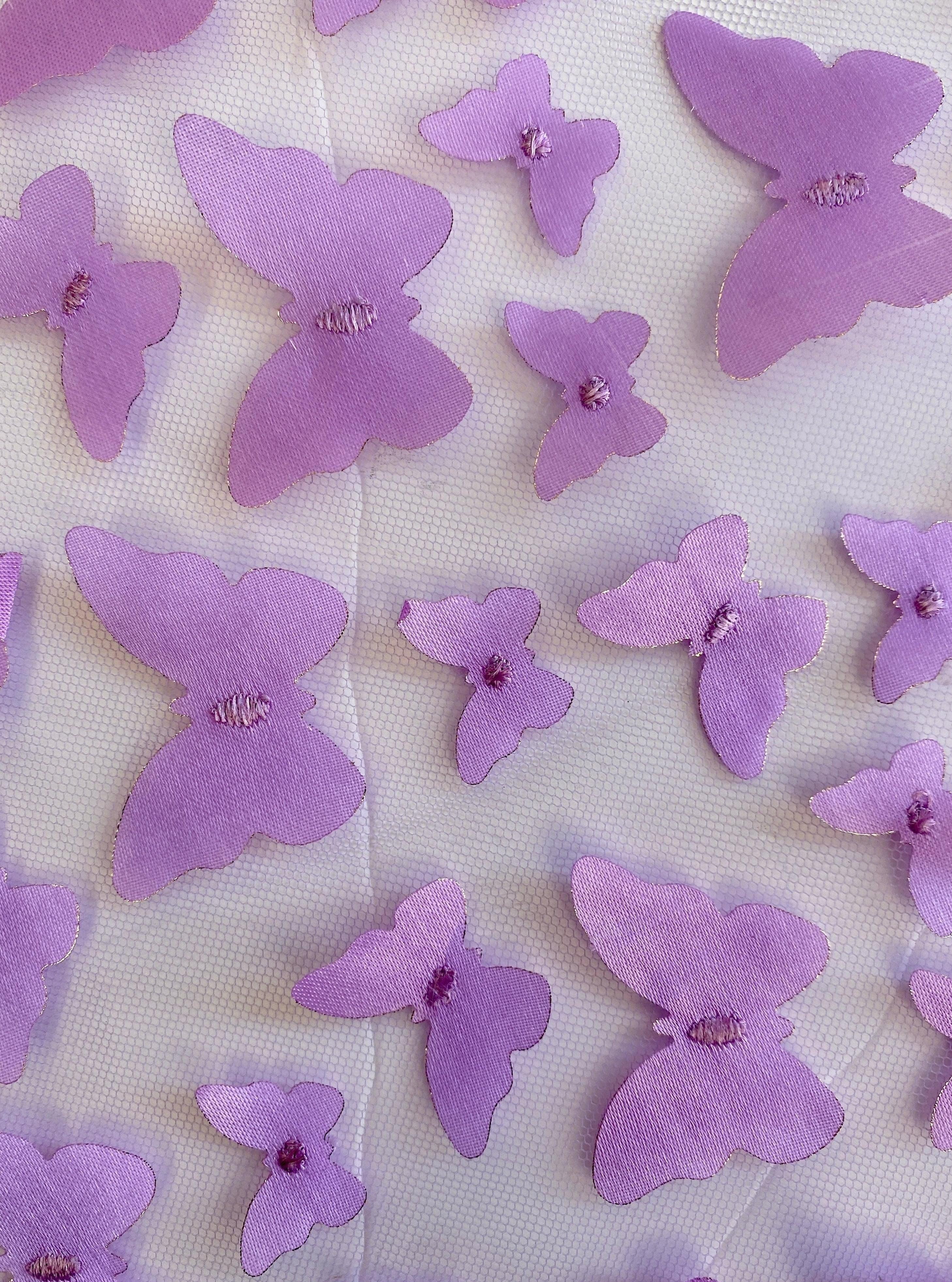 3D Lavender Butterfly Lace