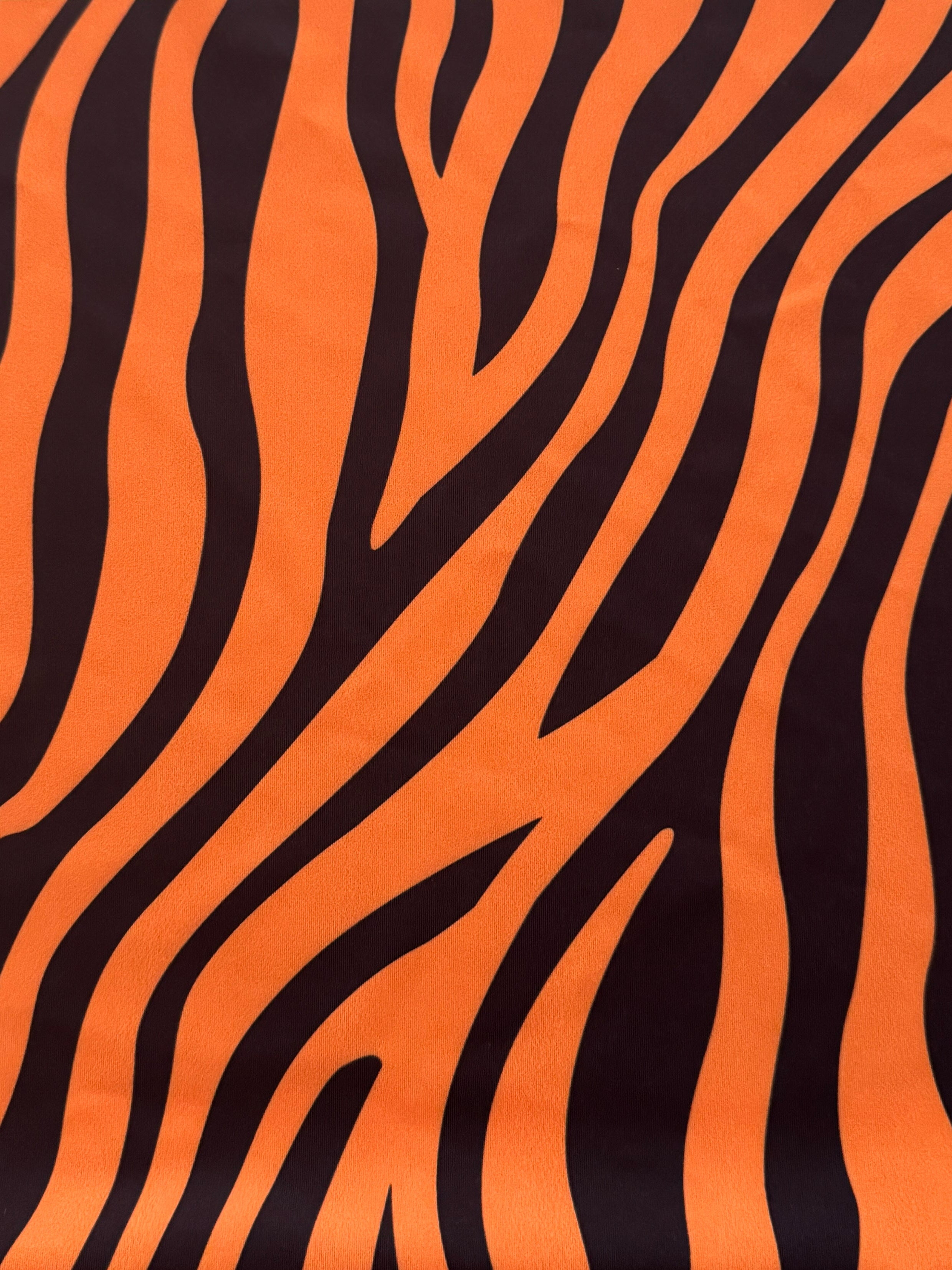 Orange Zebra Stripe Print Nylon Spandex, Halloween Spandex, Halloween Fabric, Spandex Fabric, Nylon Spandex, Stretch Fabric, 4 Way Stretch, Spooky Fabric