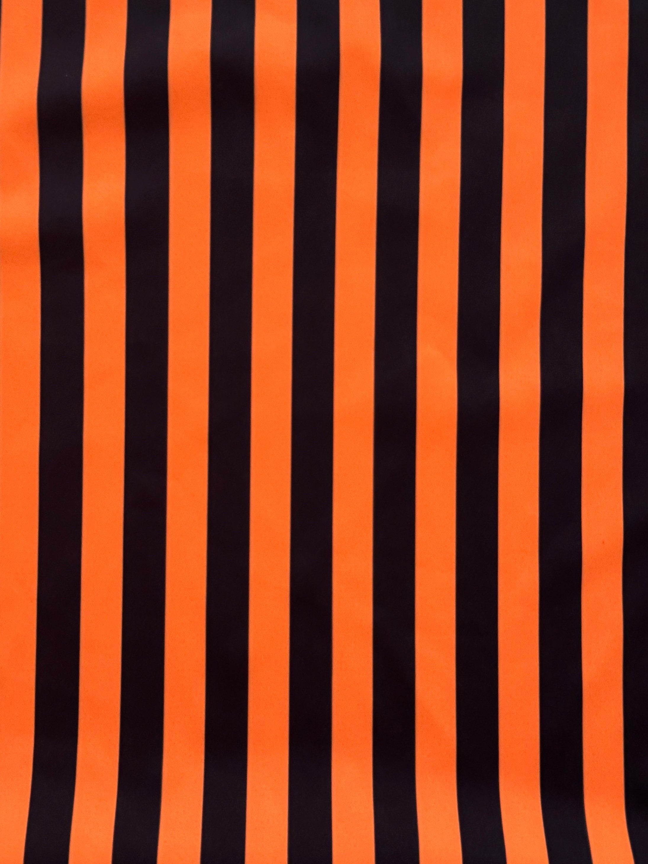 Orange 1-2 Inch Stripe Print Nylon Spandex, Halloween Spandex, Halloween Fabric, Spandex Fabric, Nylon Spandex, Stretch Fabric, 4 Way Stretch, Spooky Fabric