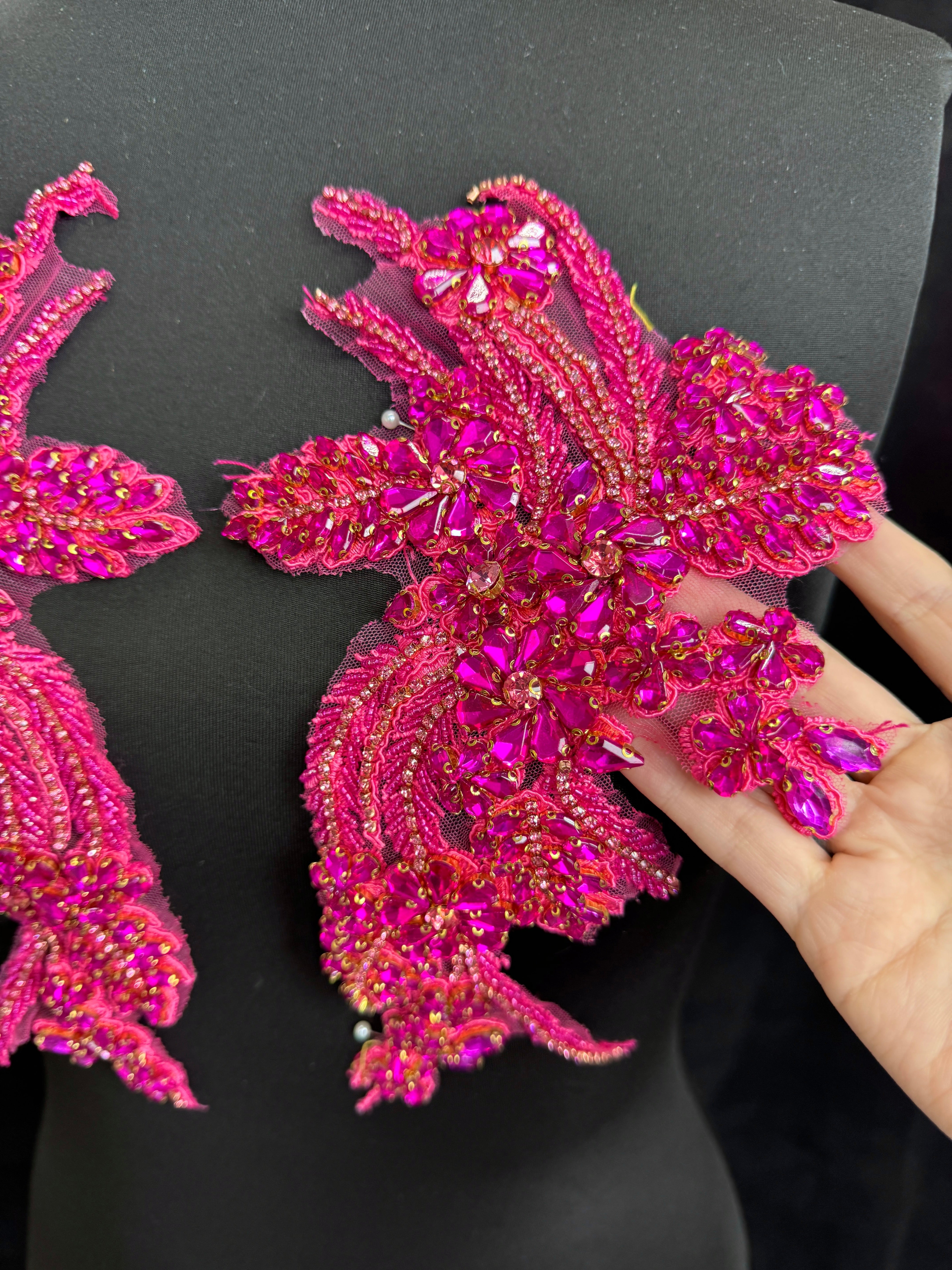 Gina fuchsia Rhinestones Applique, pink Rhinestones Applique, light pink Rhinestones Applique, dark pink Rhinestones Applique,