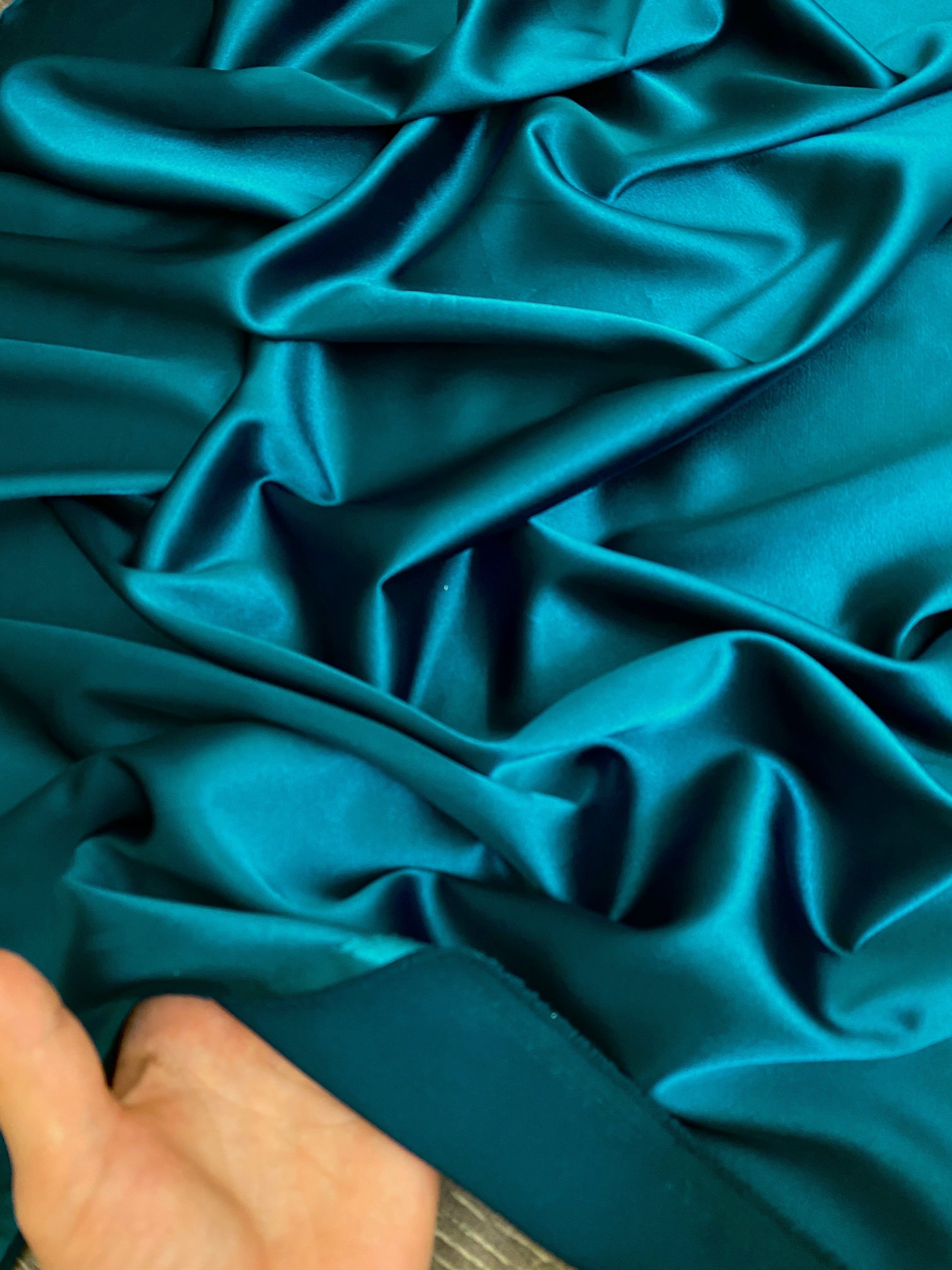 teal green stretch silk, deep teal stretch silk, deep teal silk charmeuse, teal fabric, teal silk, teal satin, deep teal satin, deep teal stretch silk, deep teal polyester silk, silk charmeuse fabric, mulberry silk