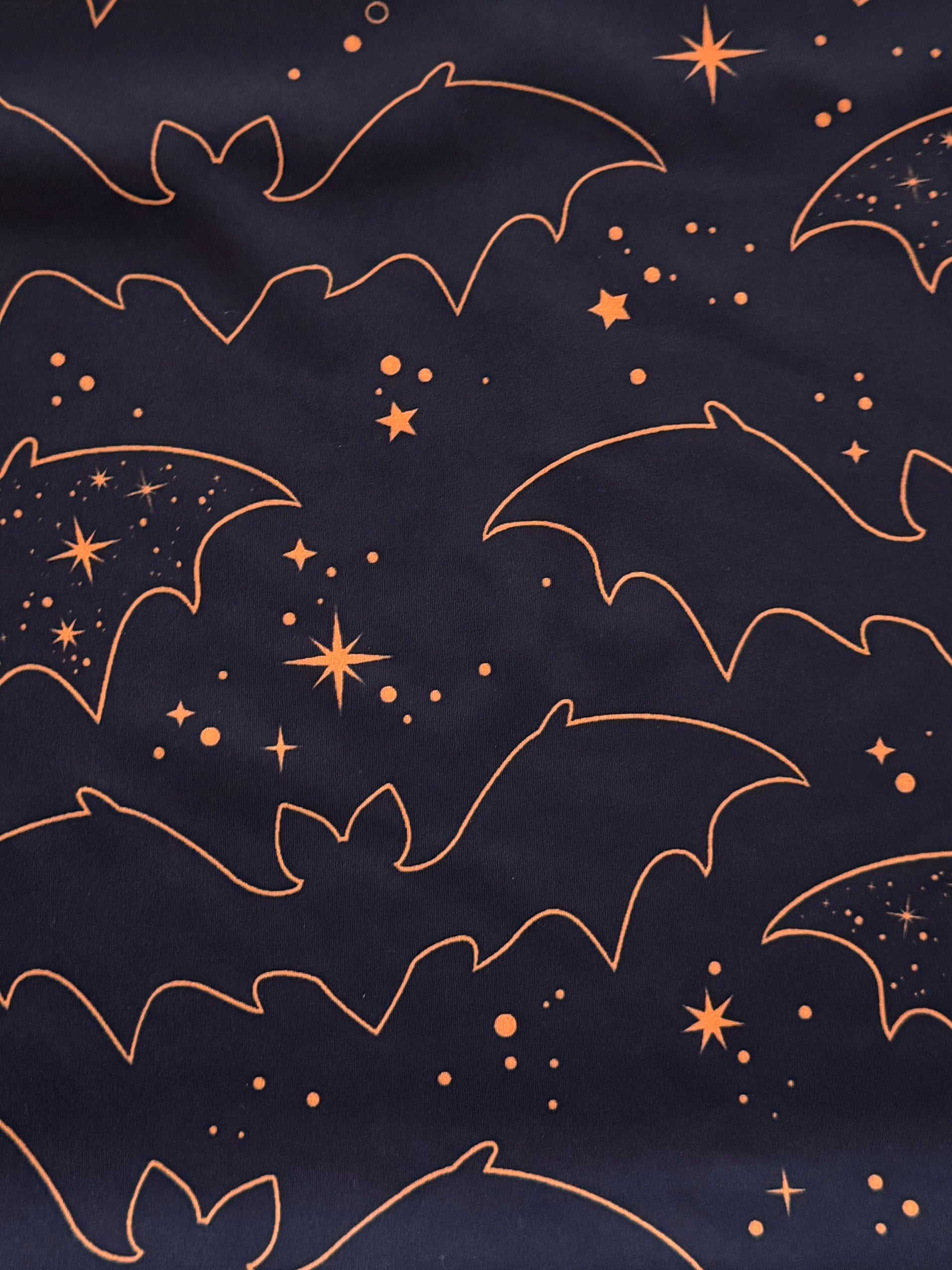 Celestial Bats Print Nylon Spandex, Halloween Spandex, Halloween Fabric, Spandex Fabric, Nylon Spandex, Stretch Fabric, 4 Way Stretch, Spooky Fabric