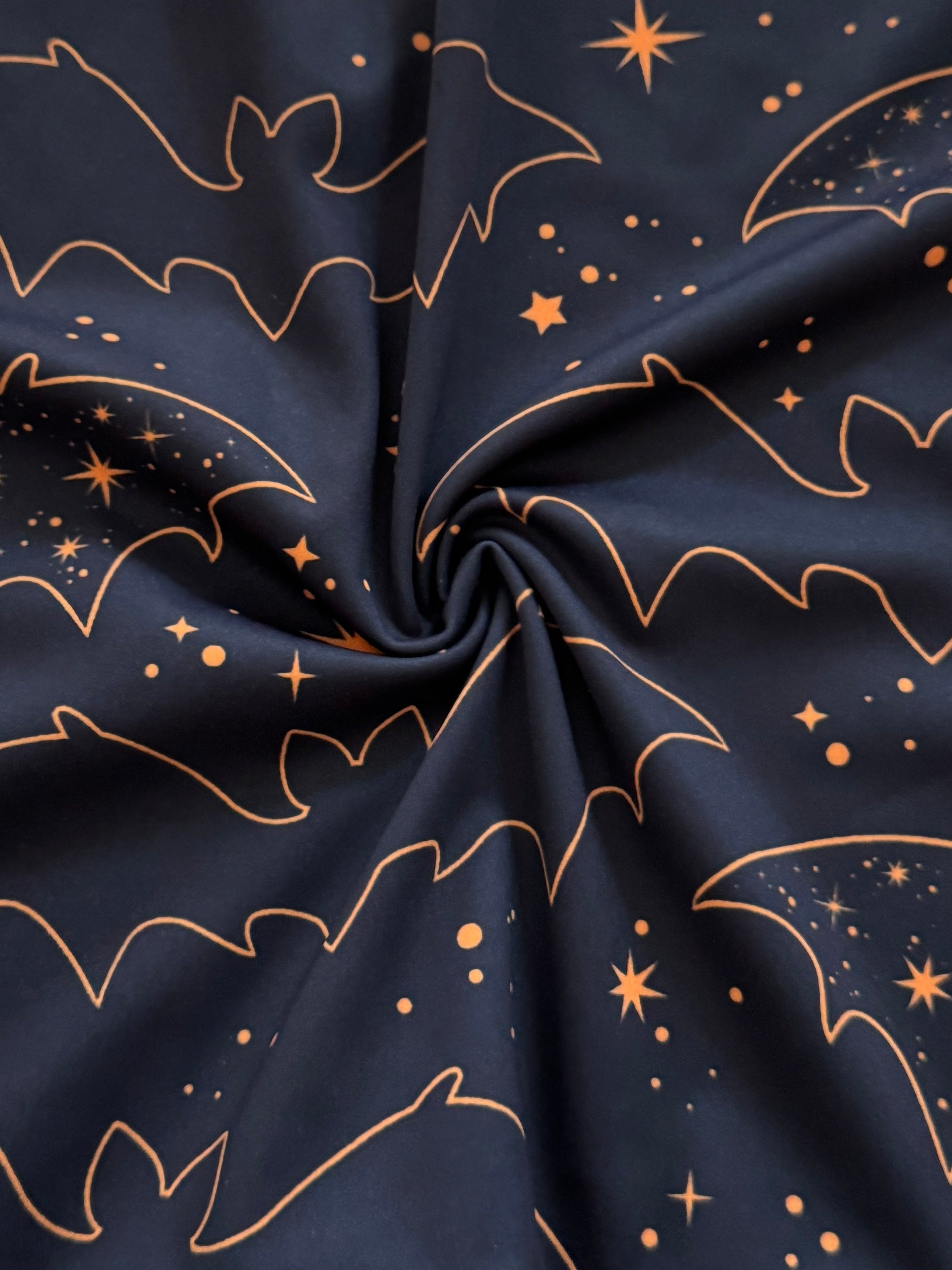 Celestial Bats Print Nylon Spandex, Halloween Spandex, Halloween Fabric, Spandex Fabric, Nylon Spandex, Stretch Fabric, 4 Way Stretch, Spooky Fabric