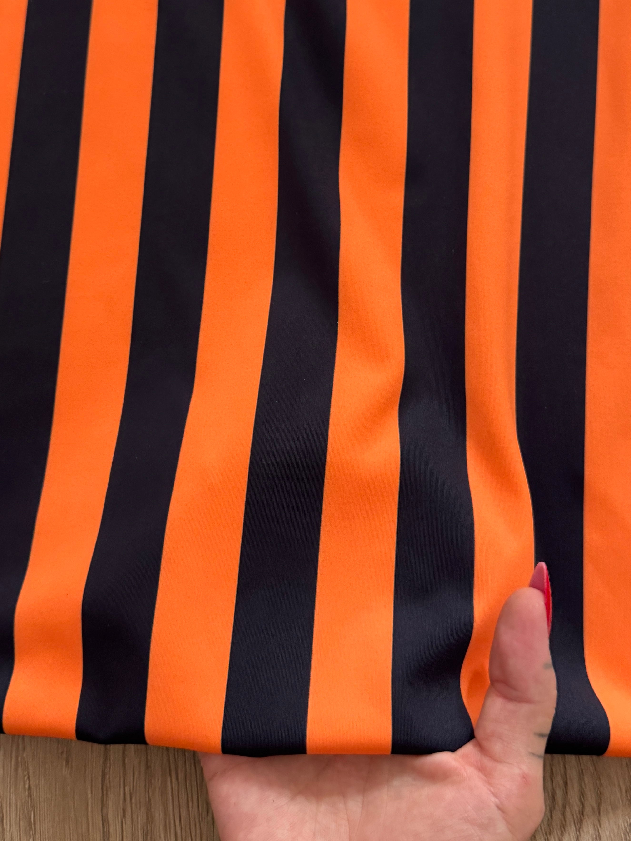 Orange Black 1 Inch Stripe Print Nylon Spandex, Kiki Sewing Store, Kiki Luxury Fabric, Cheap Fabric Store, Kiki Textiles, Kiki Textile by the Yard, Kiki Textile USA