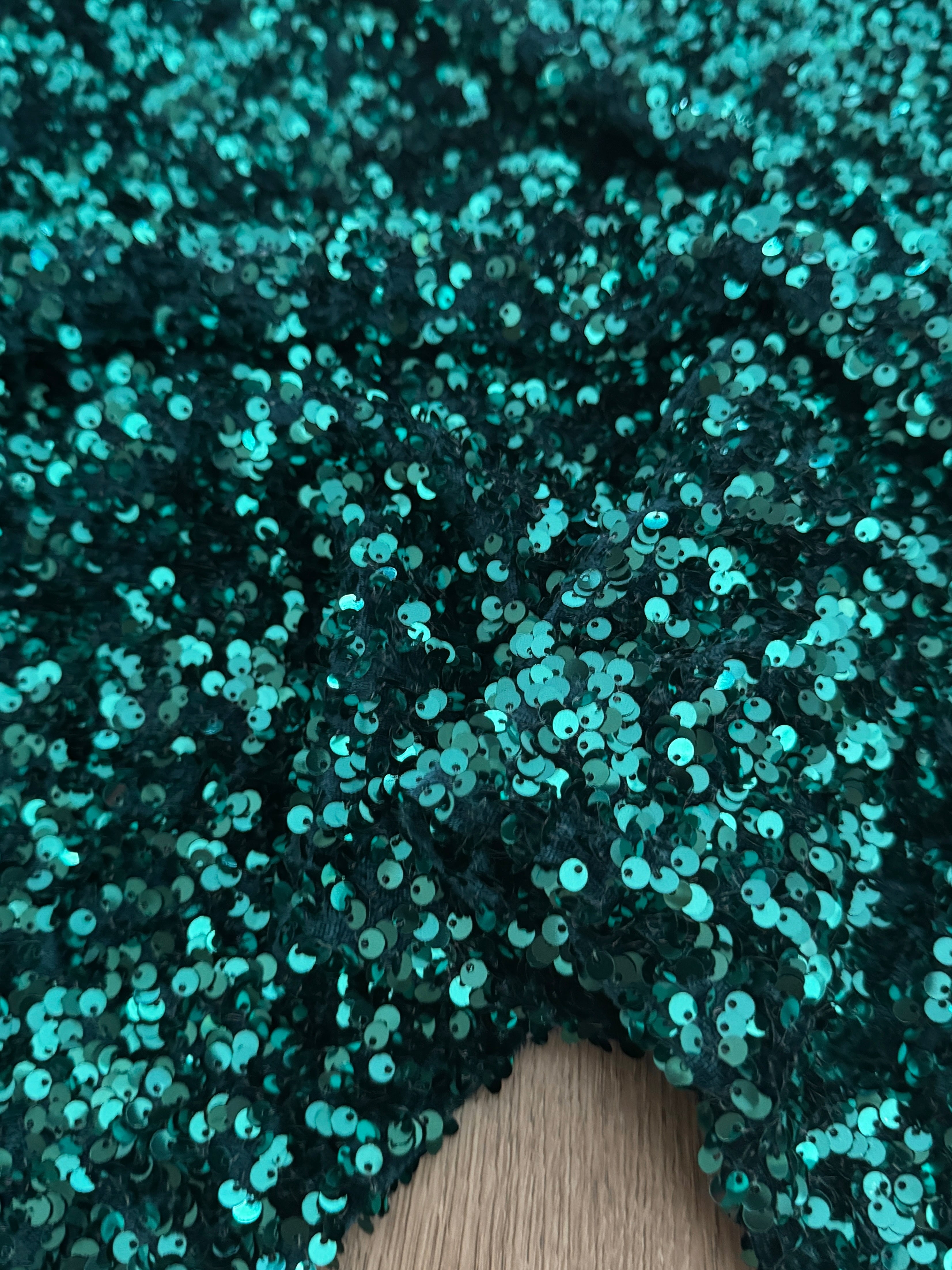 Teal Green Sequin on Velvet (Exclusive Color), Sequin on velvet, Sequin velvet for woman, Sequin velvet for bride, Sequin velvet on discount, Velvet fabric for dress