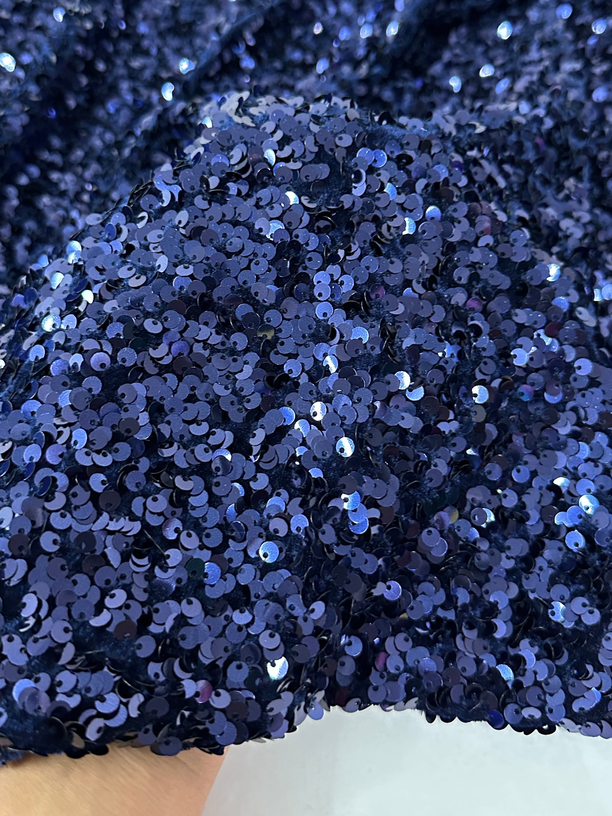 navy blue Sequin on Velvet, blue sequin on velvet, dark blue sequin on velvet, light blue sequin on velvet, velvet on discount, velvet on sale, buy velvet online, kikitextile velvet, premium velvet, velvet for gown, velvet for woman, velvet for bride