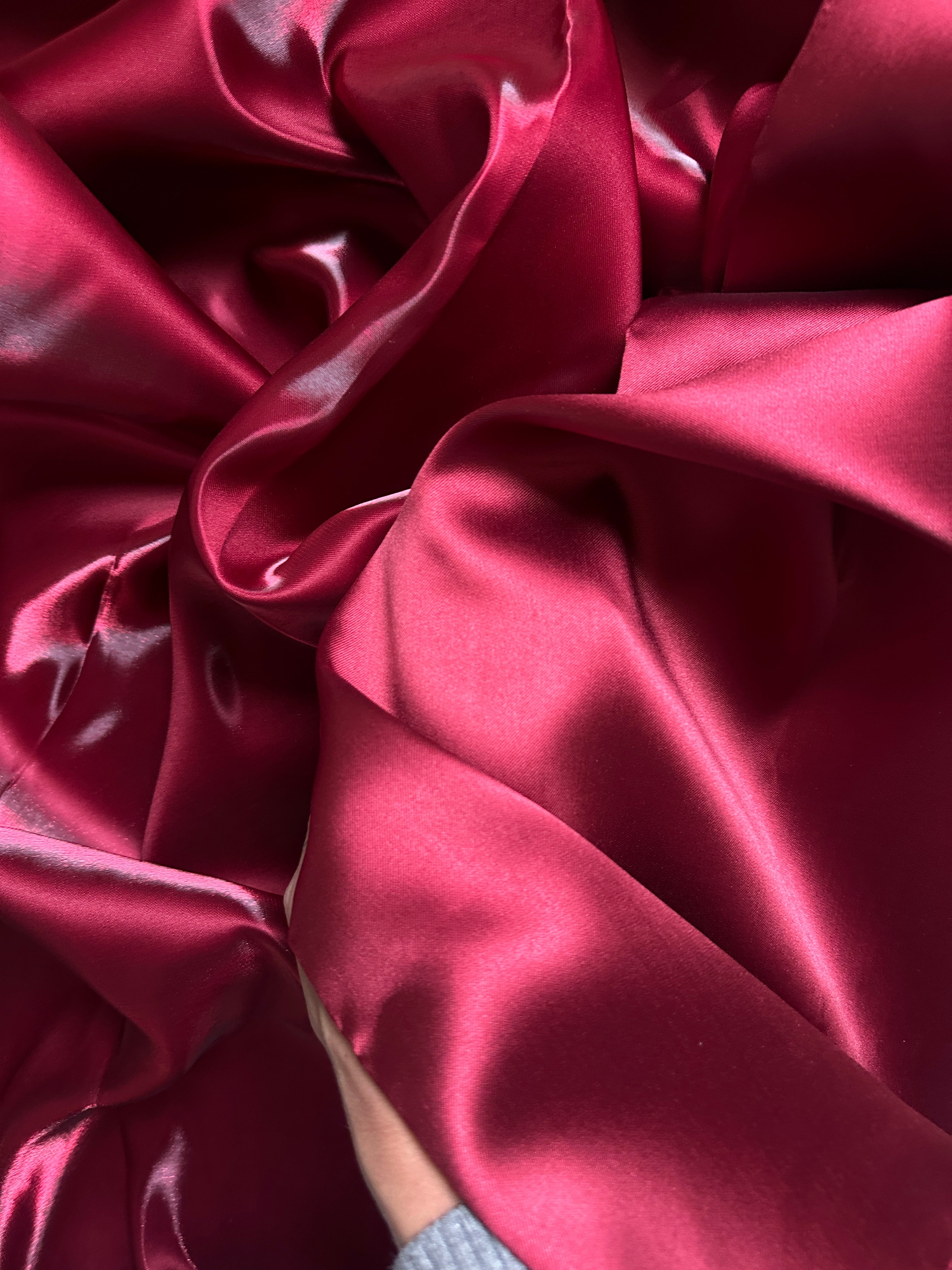 Burgundy Liquid Bridal Satin, Fabric Store, Sewing Store, Cheap Fabric Store, Kiki Textiles, Textile by the Yard