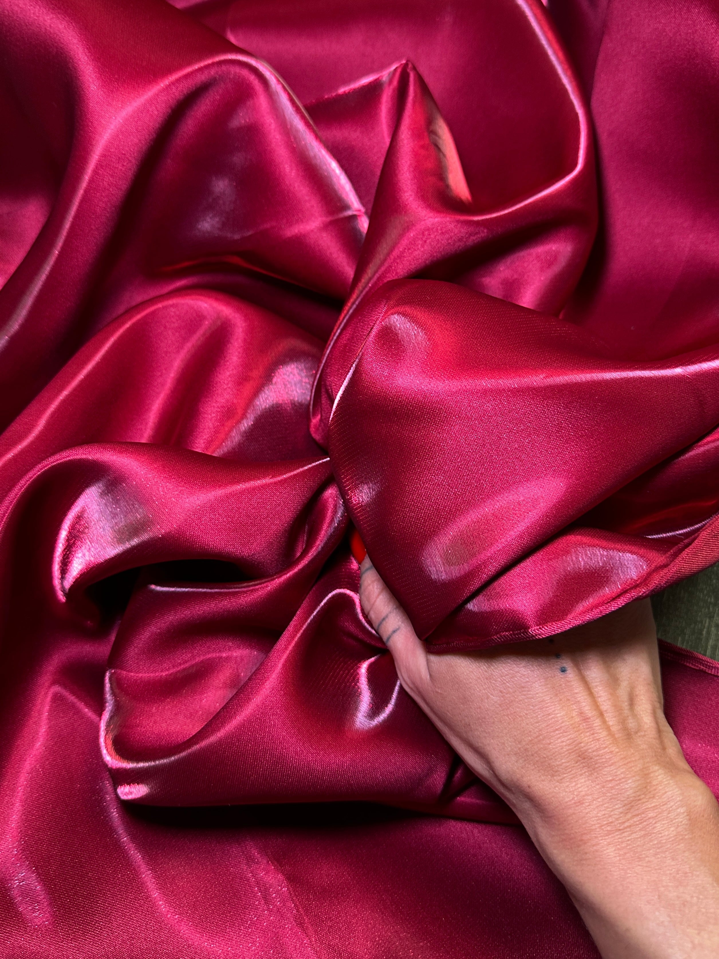 Burgundy Liquid Bridal Satin, Luxury Silky Satin, Liquid Bridal Satin, Silky Satin, Premium Stretch Bridal Satin, Satin for Bride, Satin for Women, Satin in Low Price, Cheap Satin, Satin on Sale