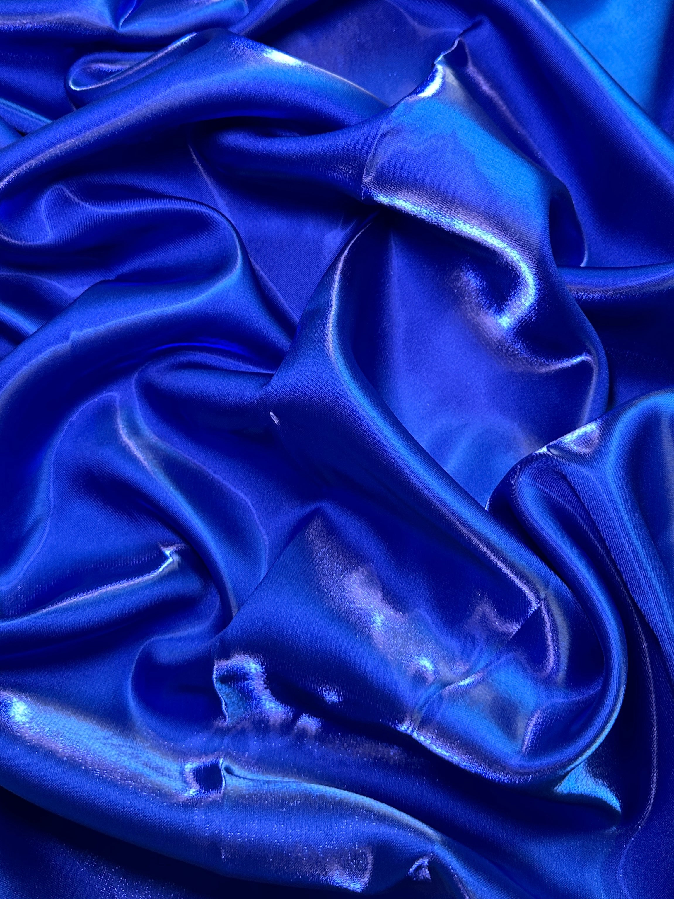 Royal Blue Liquid Bridal Satin, Luxury Silky Satin, Liquid Bridal Satin, Silky Satin, Premium Stretch Bridal Satin, Satin for Bride, Satin for Women, Satin in Low Price, Cheap Satin, Satin on Sale