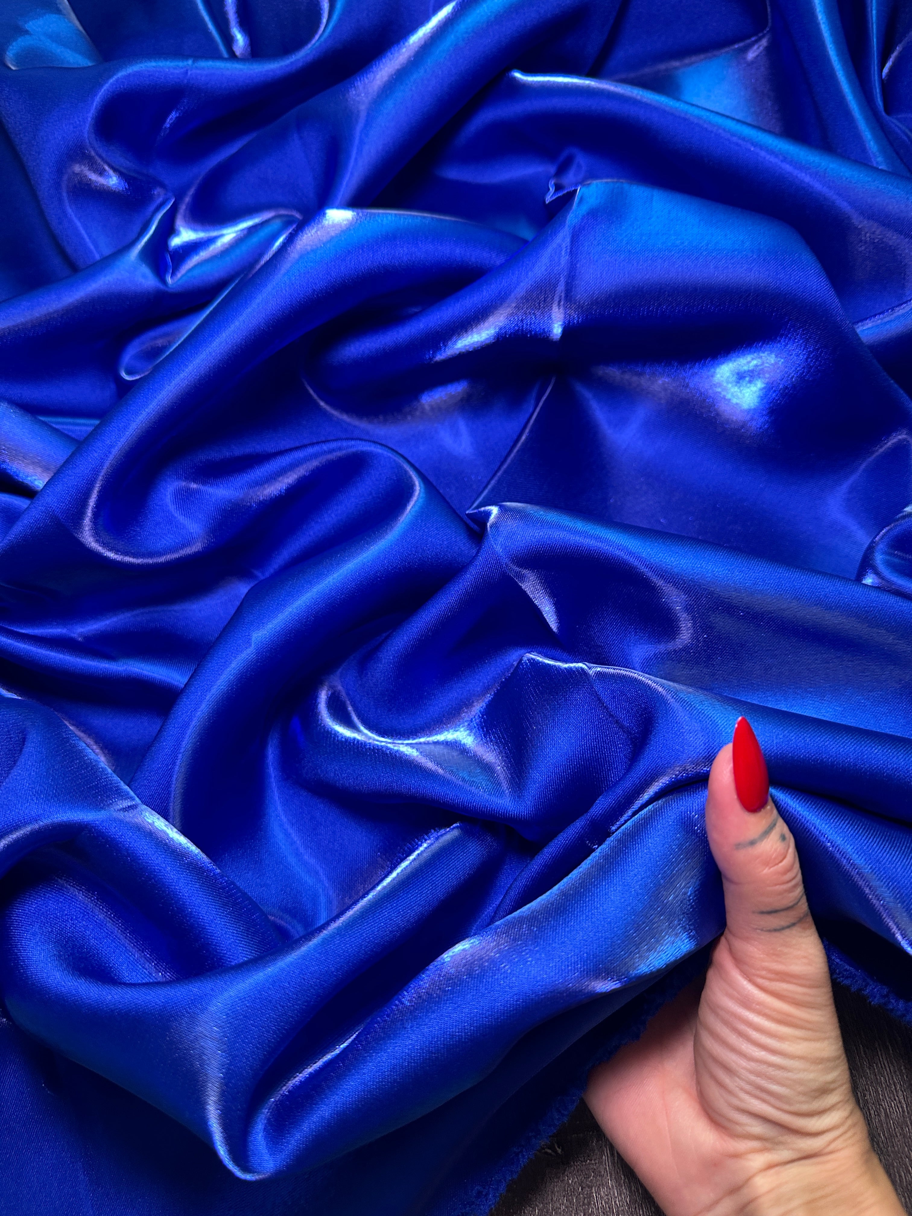 Royal Blue Liquid Bridal Satin, Fabric Store, Sewing Store, Cheap Fabric Store, Kiki Textiles, Textile by the Yard
