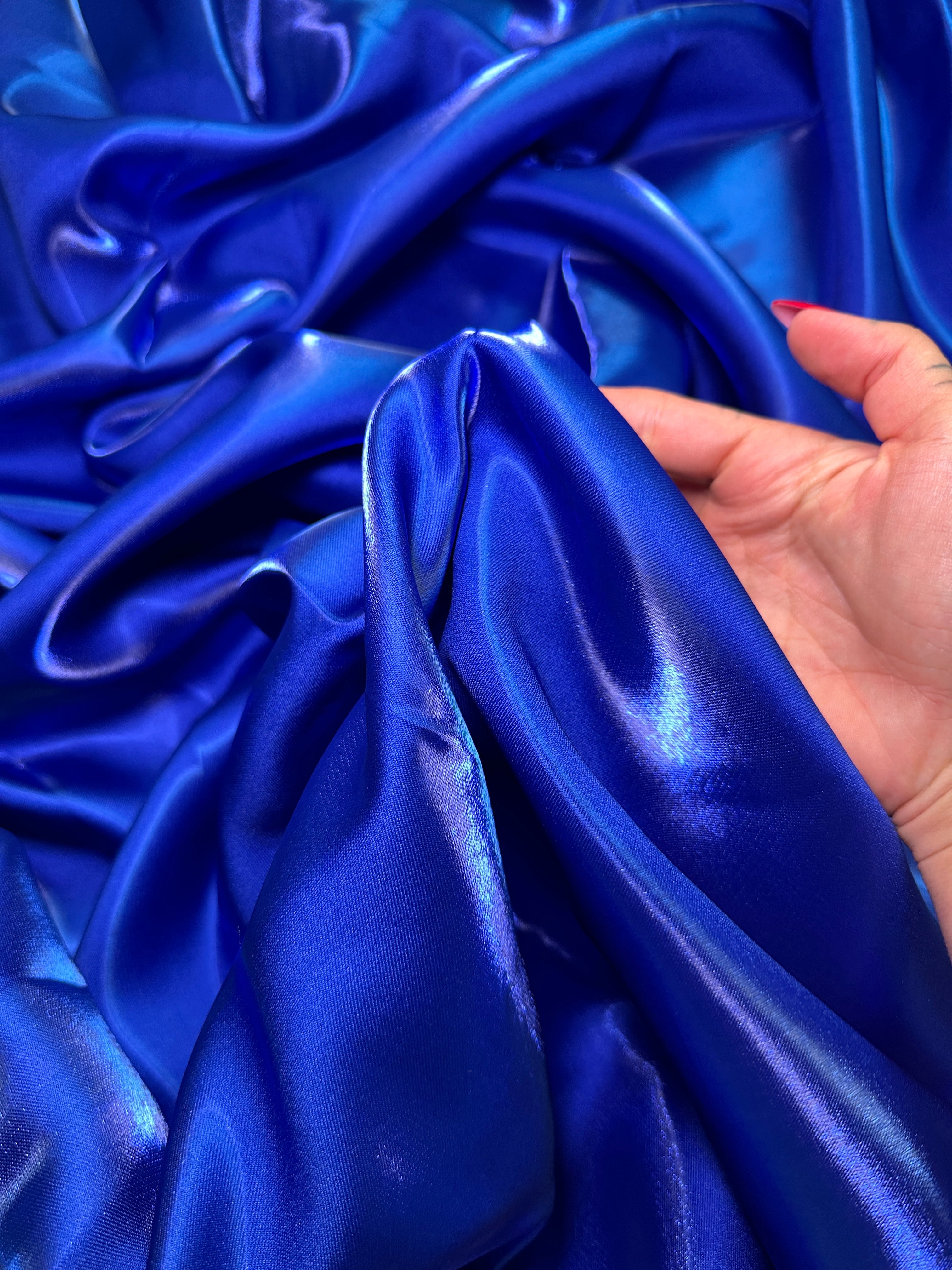 Royal Blue Liquid Bridal Satin, Fabric Store, Sewing Store, Cheap Fabric Store, Kiki Textiles, Textile by the Yard