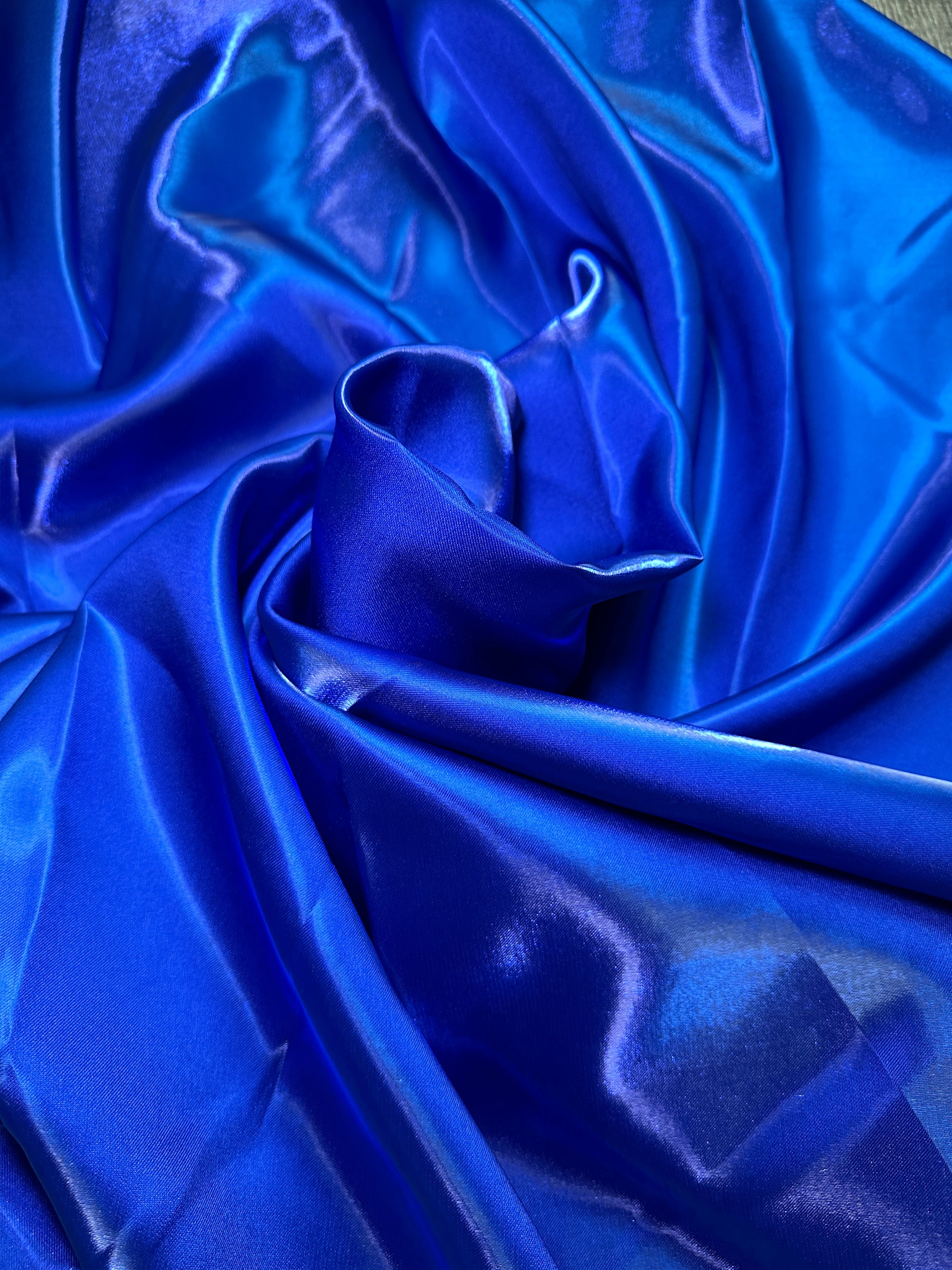Royal Blue Liquid Bridal Satin, Fabric Store, Sewing Store, Cheap Fabric Store, Kiki Textiles, Textile by the Yard